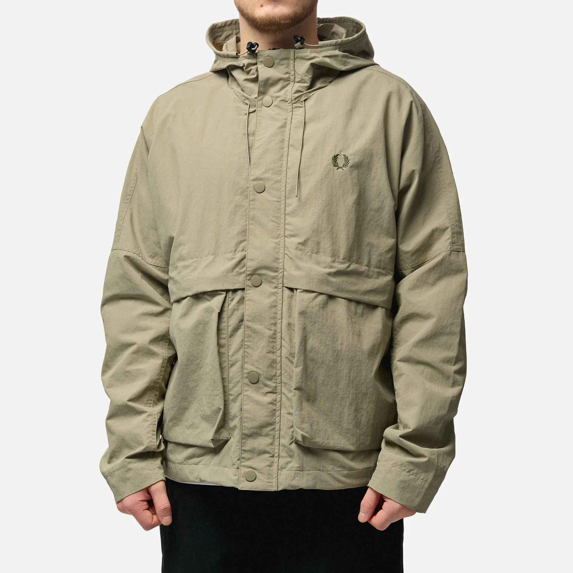 Fred Perry Cropped Parka Warm Grey