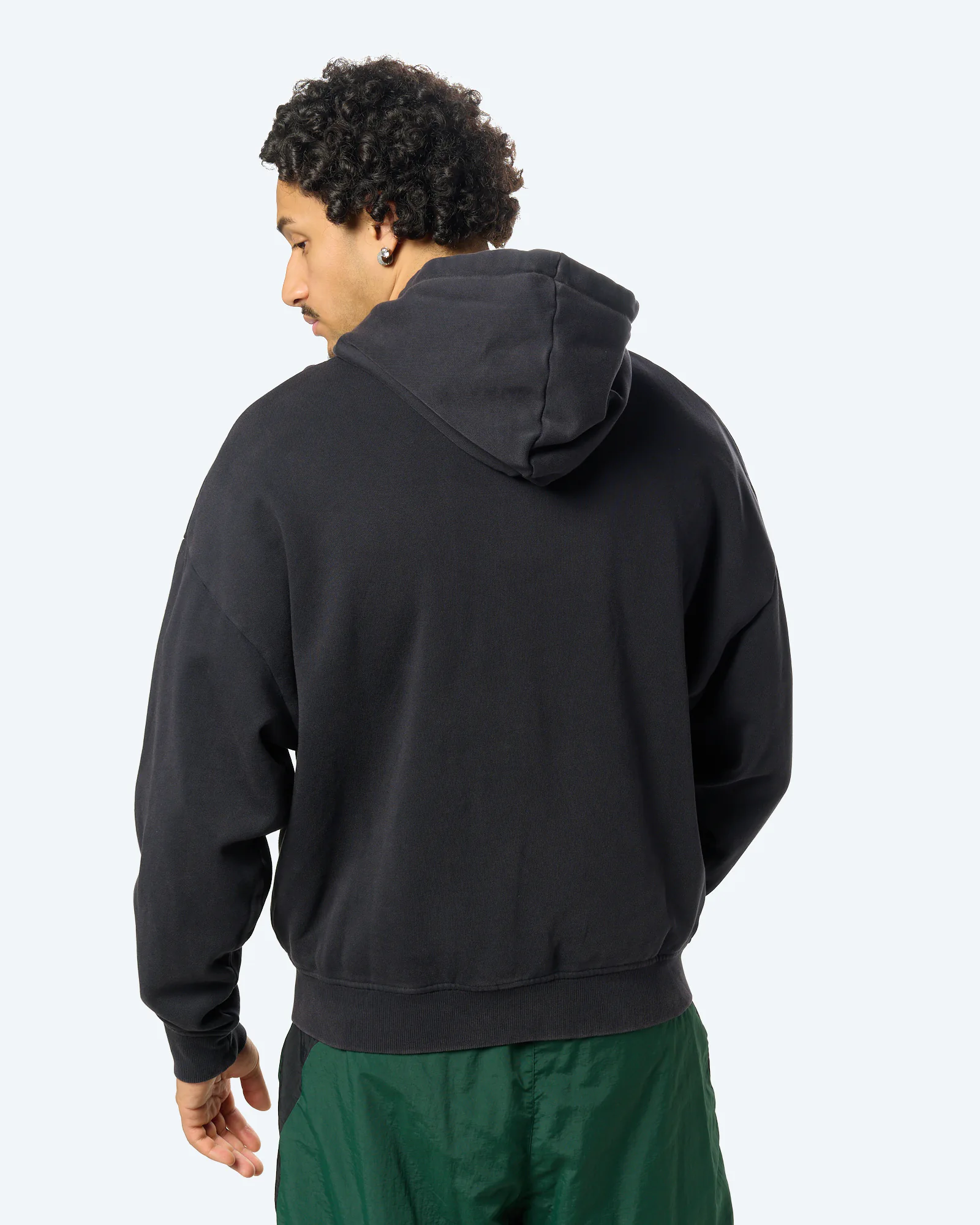 Washed Zip Through Hoodie Black/Sedona Sage
