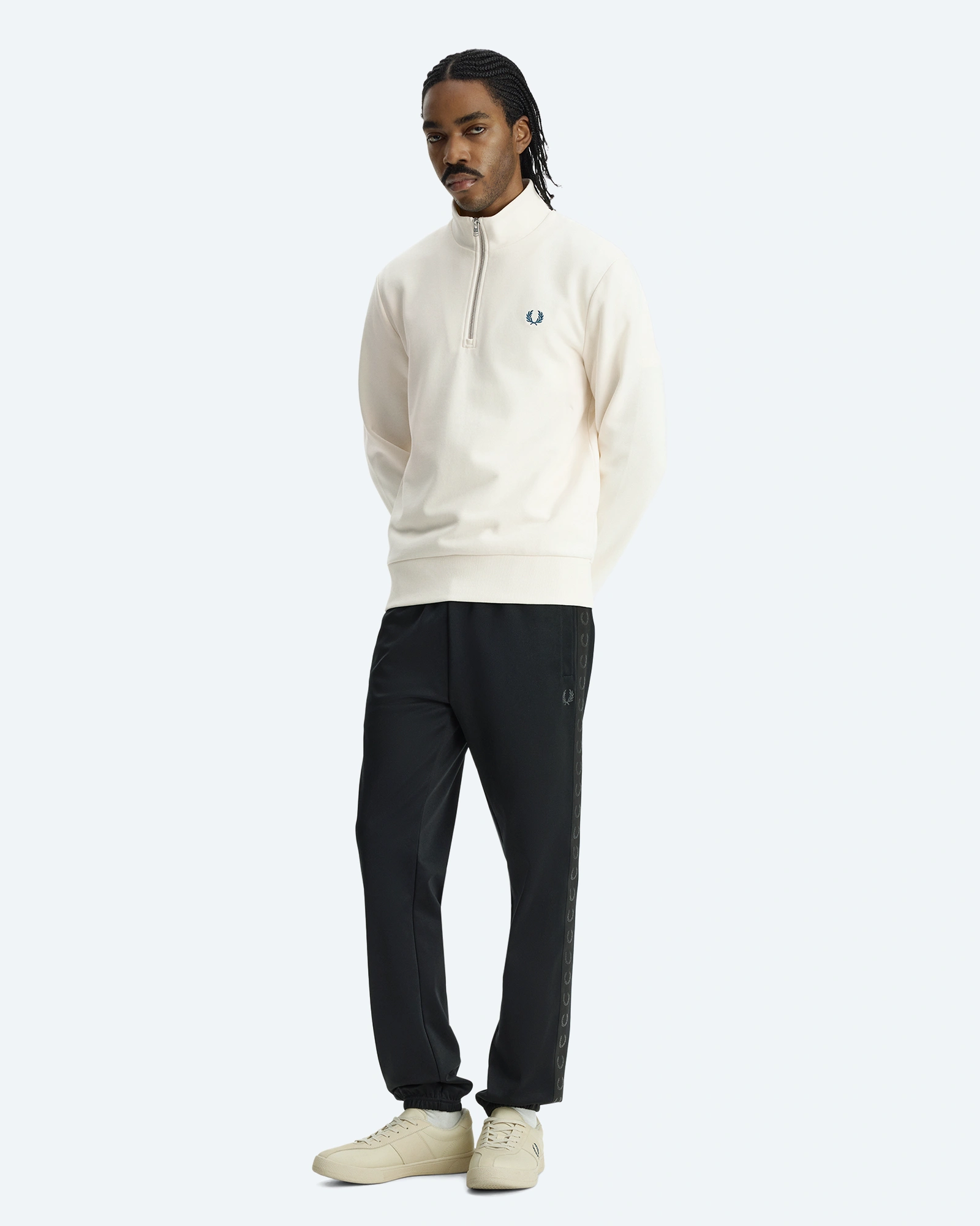 Half Zip Sweatshirt Ecru/Mod Blue/Mod Blue