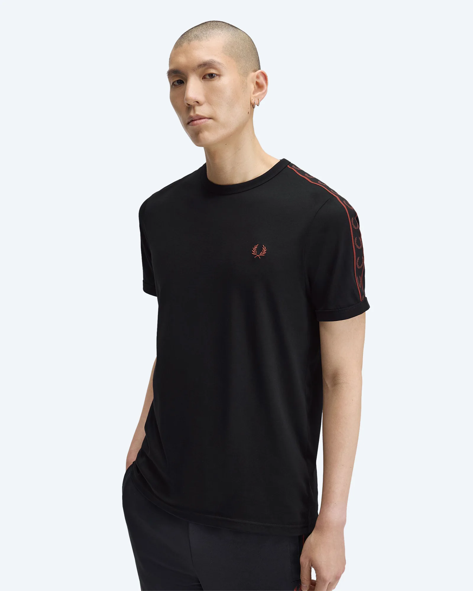 Contrast Tape Ringer T-Shirt Sport Black