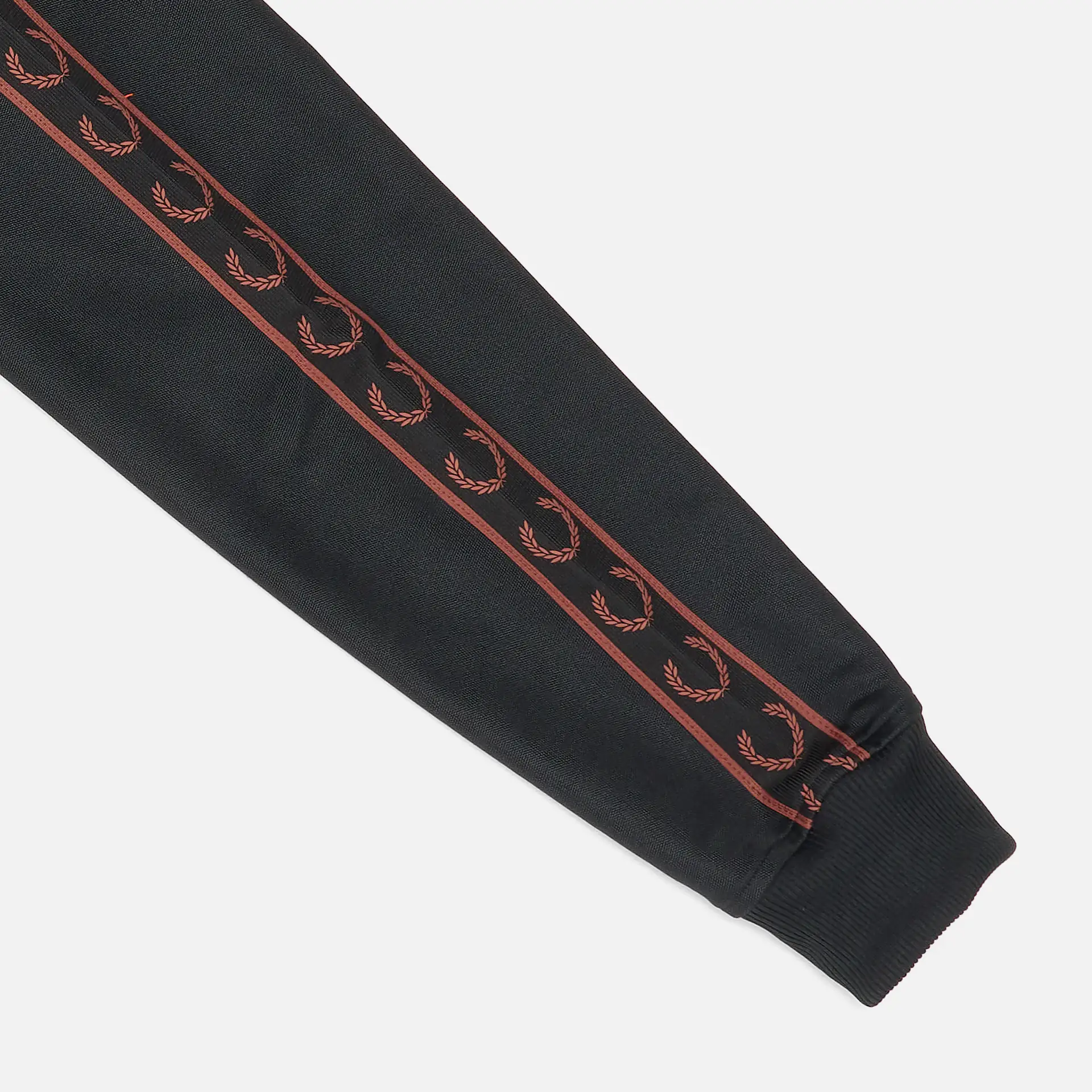 Fred Perry Contrast Taped Track Jacket Black/Whiskey Brown