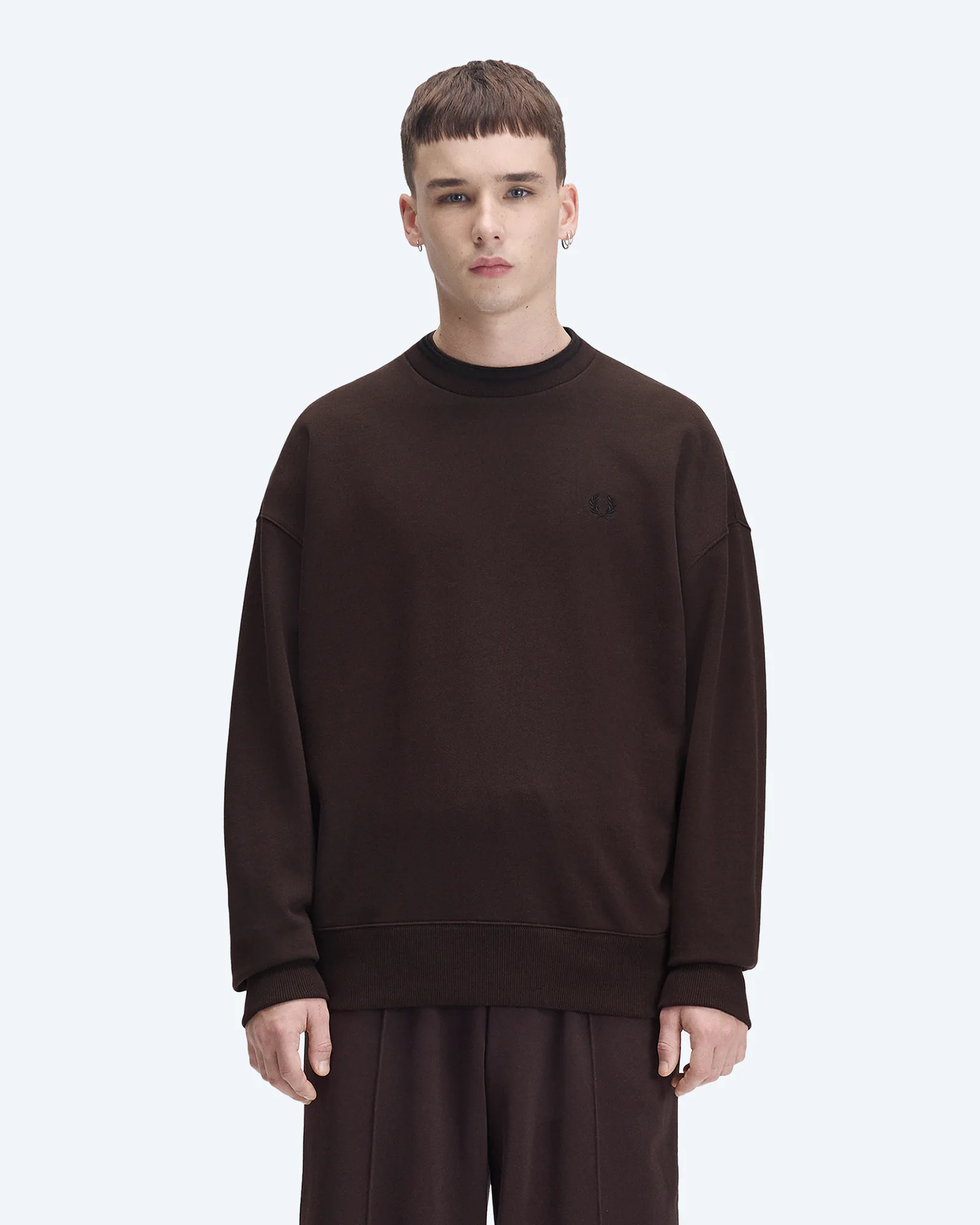 Oversized Tipped Sweatshirt Rich Brown