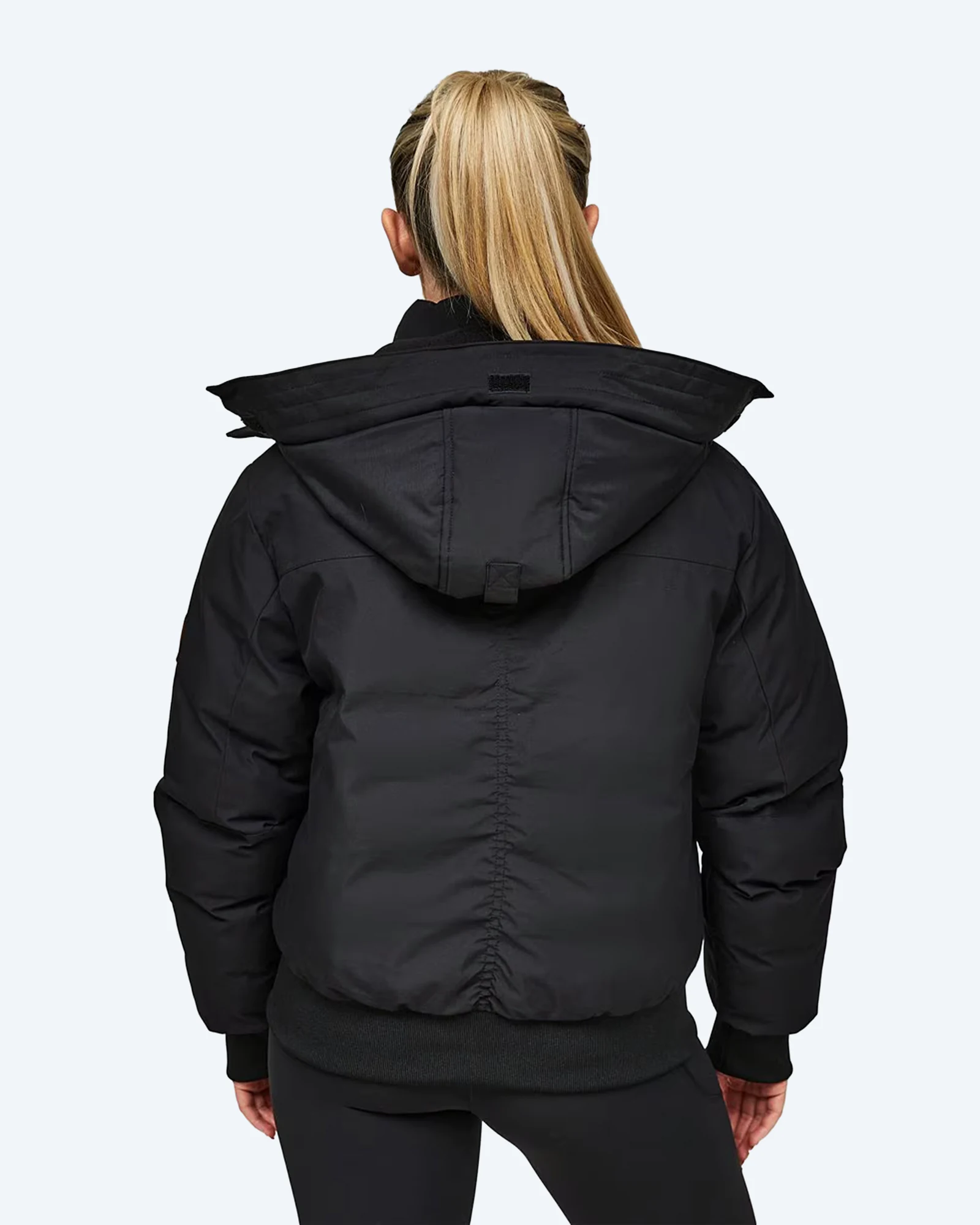 Zavetti Canada Olivia Hooded Bomber Jacket Black