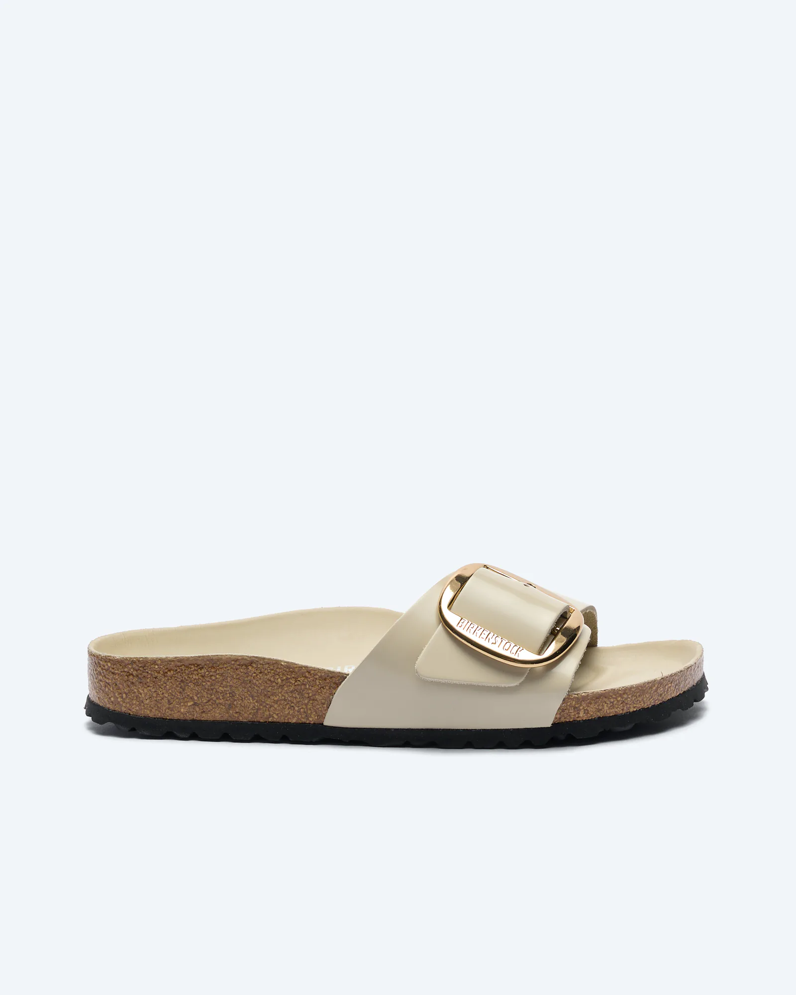 Birkenstock Madrid Big Buckle Natural Leather (Narrow Fit) Sandals High Shine Oyster