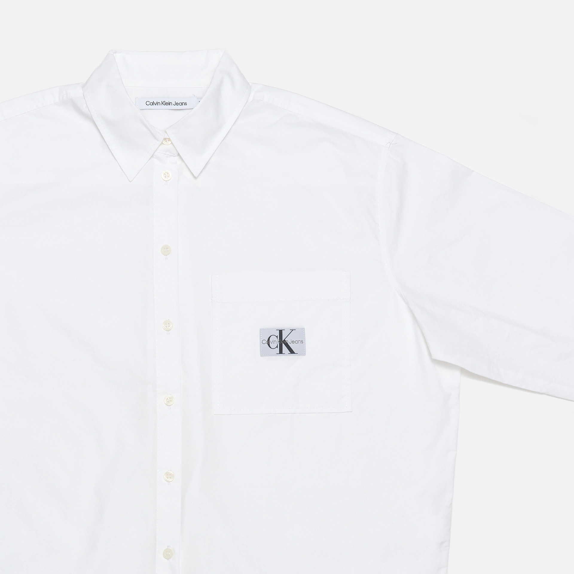 Calvin Klein Jeans Woven Label Relaxed Shirt Bright White