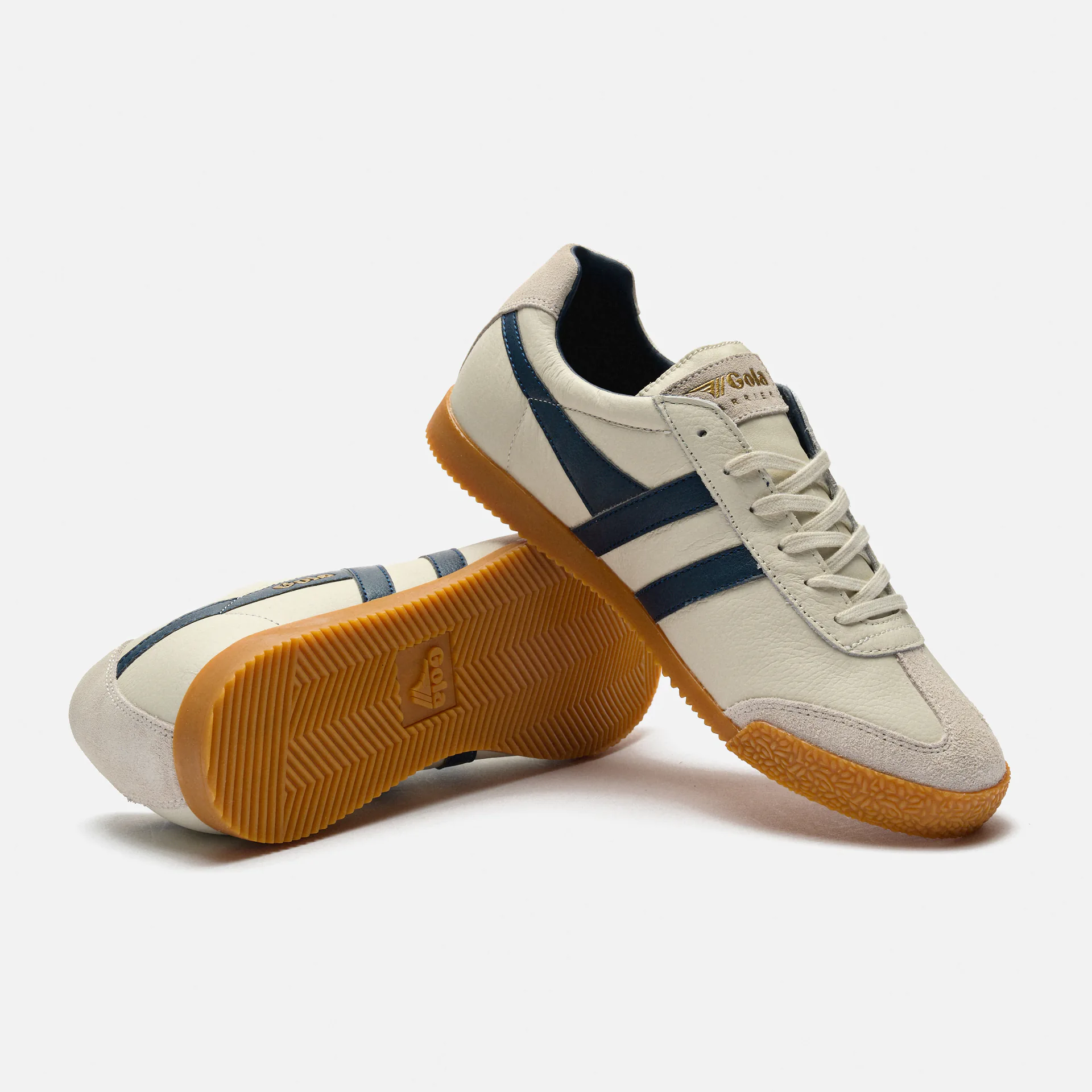 Gola Harrier Leather Sneaker Off White/Navy/Navy