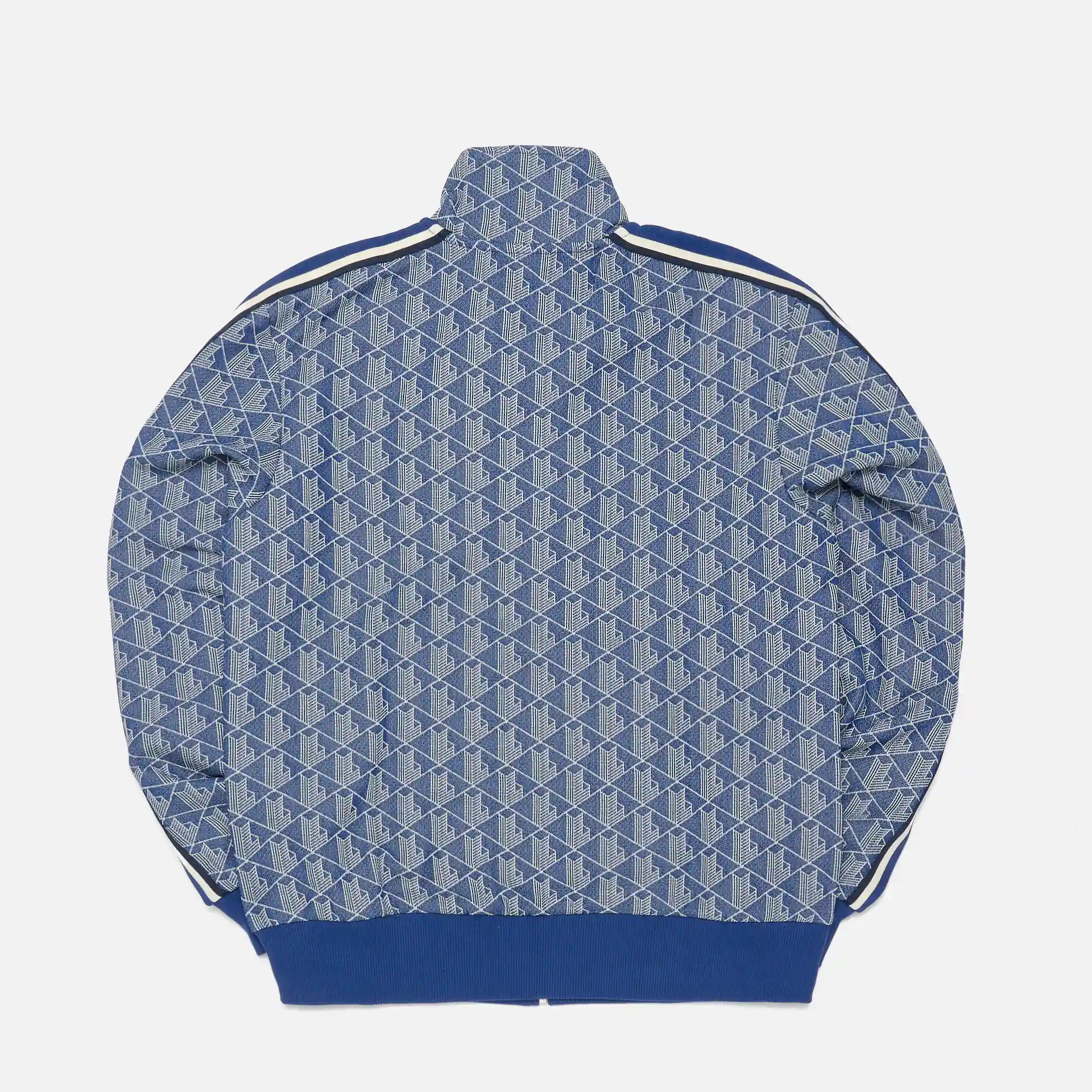 Lacoste Monogram and Stripe Band Zipped Sweatjacket Methylene/Flour