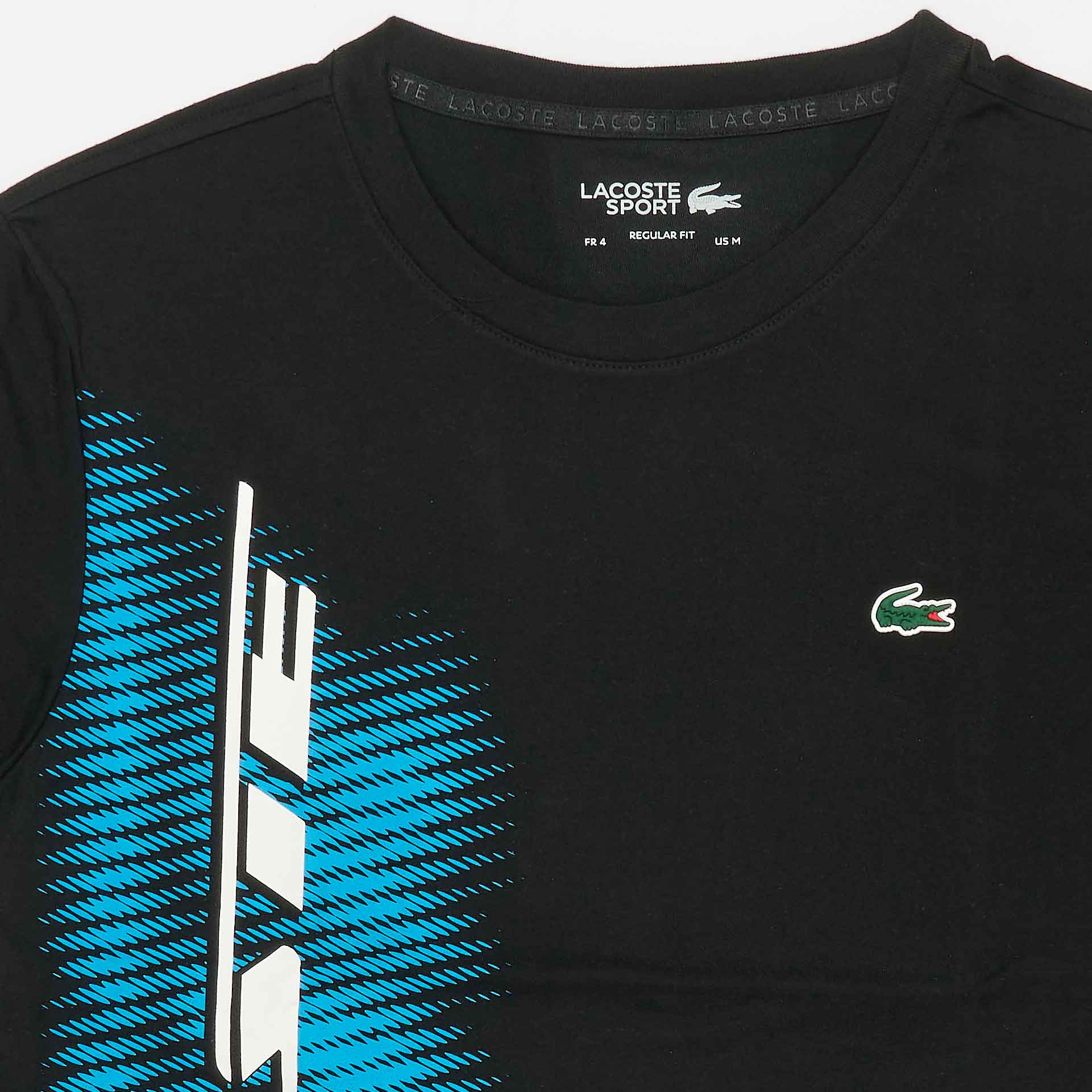 Black T-Shirt Logo Contrast Lacoste