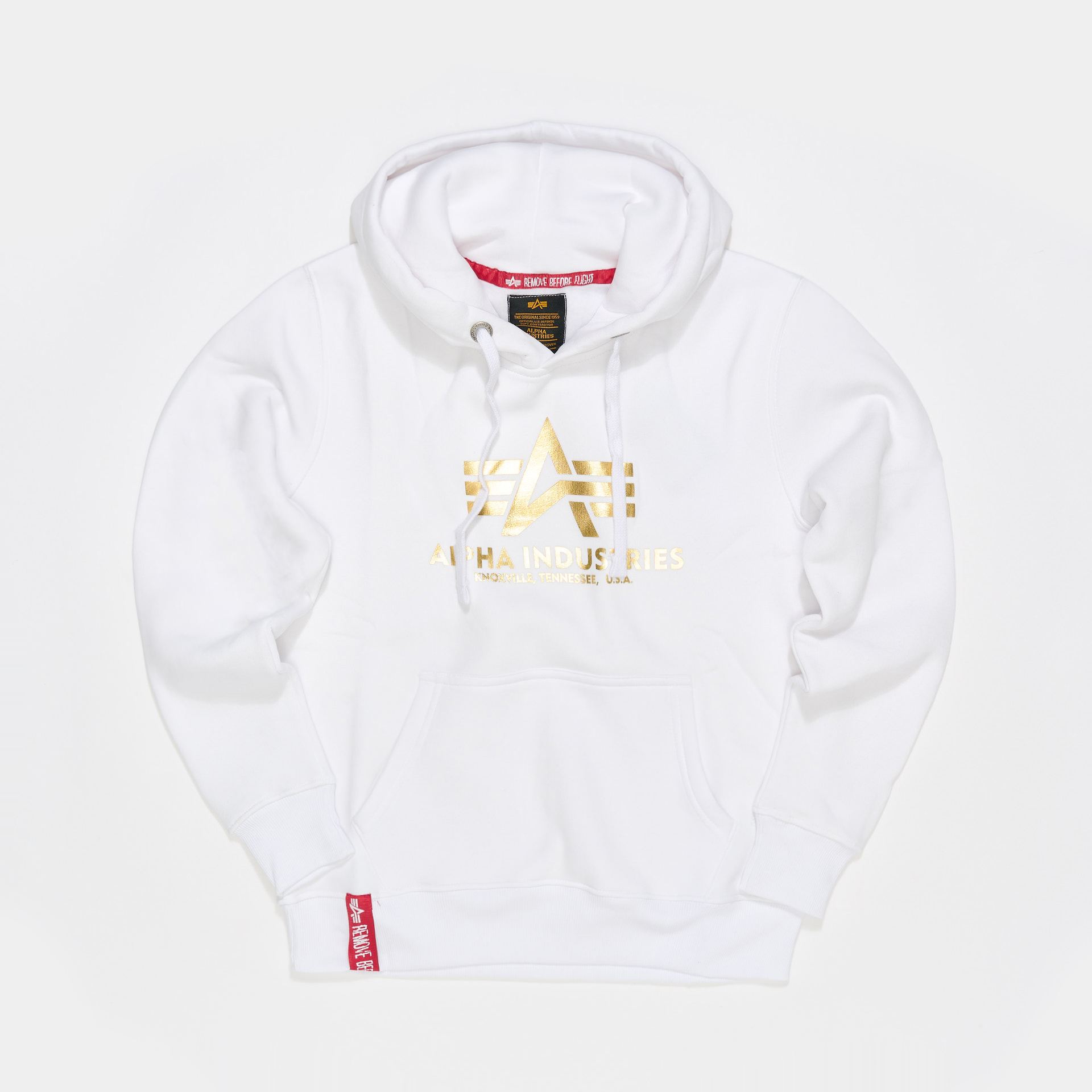 Alpha Industries Basic Hoody White / Yellow Gold