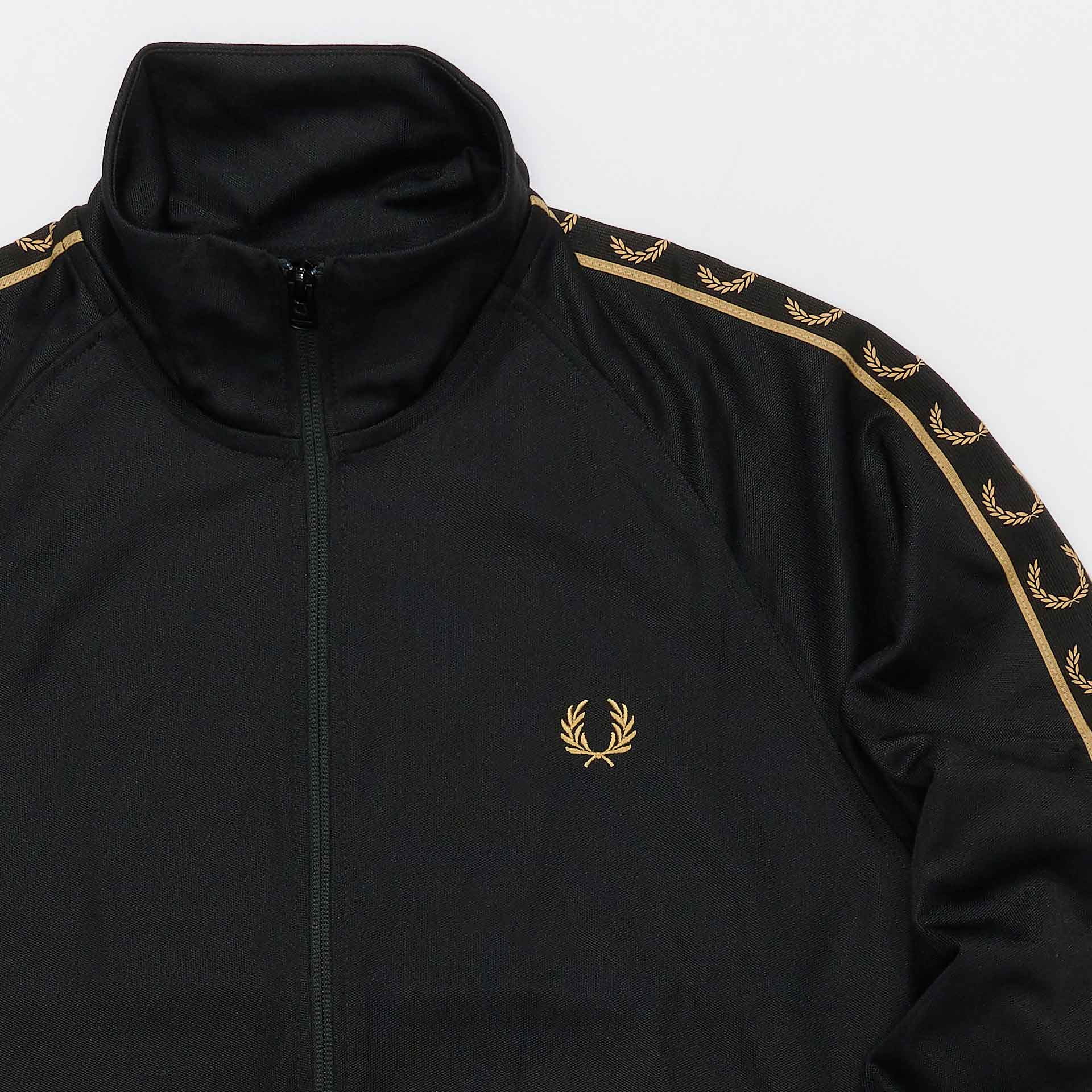 Fred Perry Contrast Tape Track Jacket Black/Warmstone