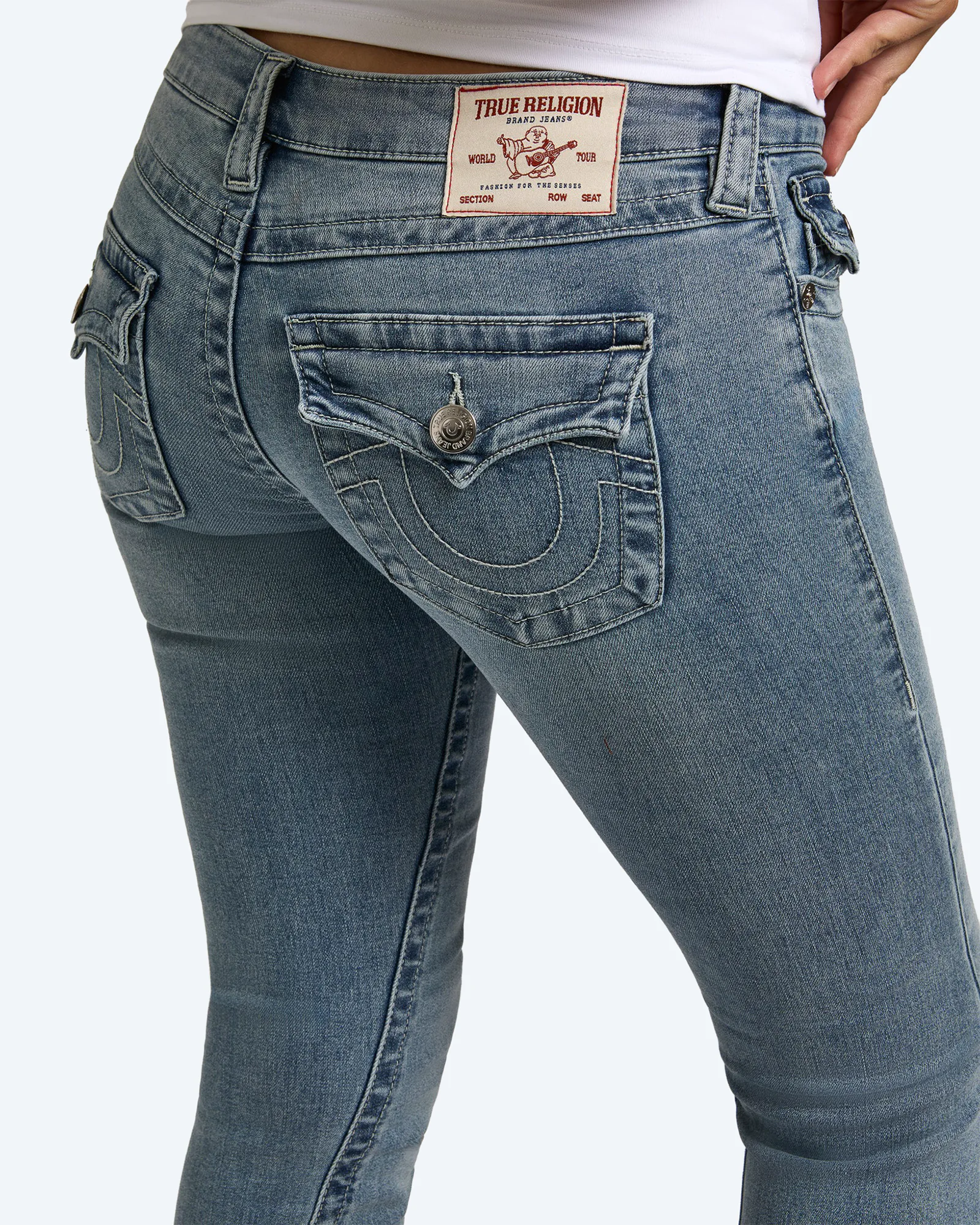 JOEY Low Rise Flare Flap Jeans Peak Spot