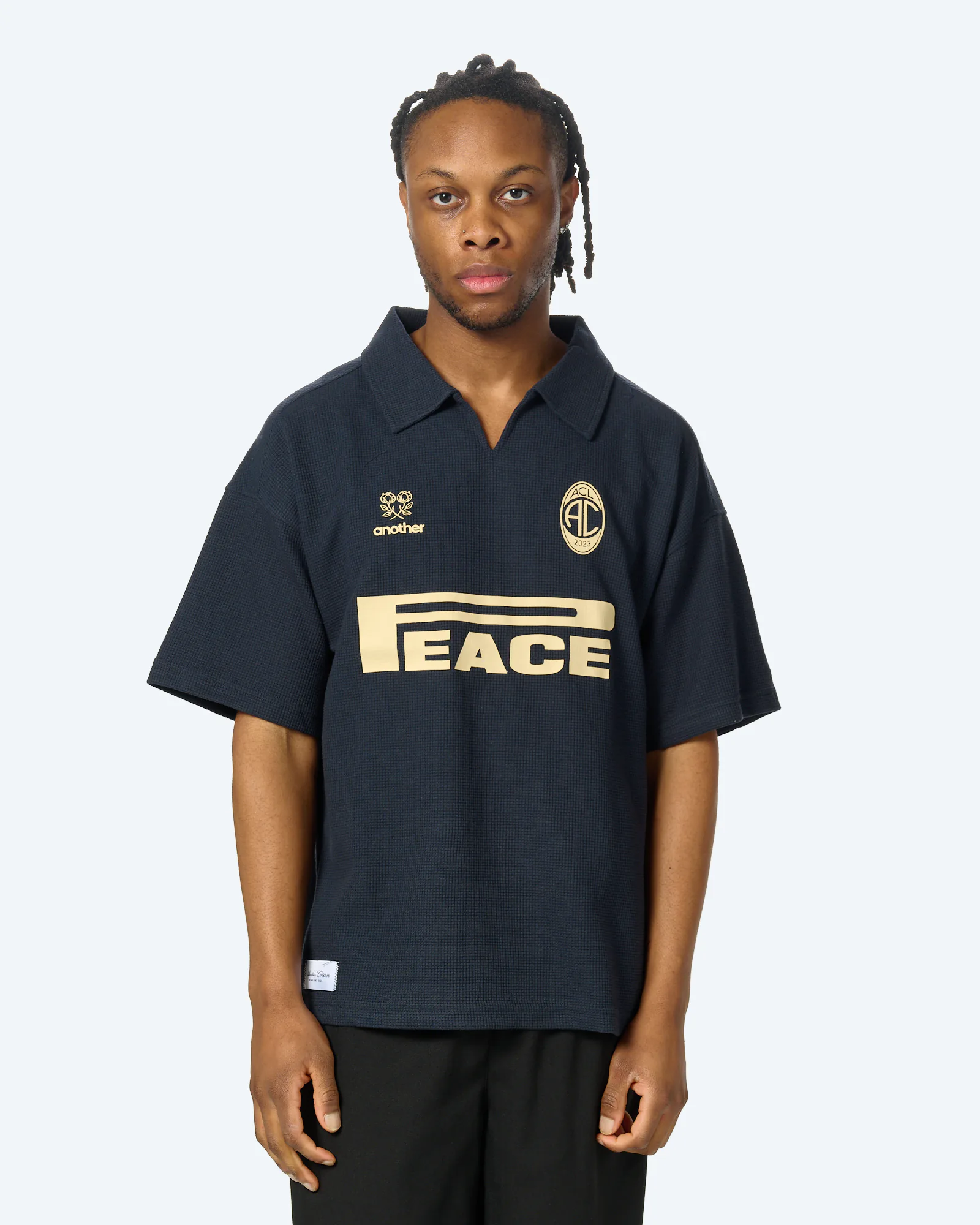 Another Cotton Peace Waffle Polo Blue