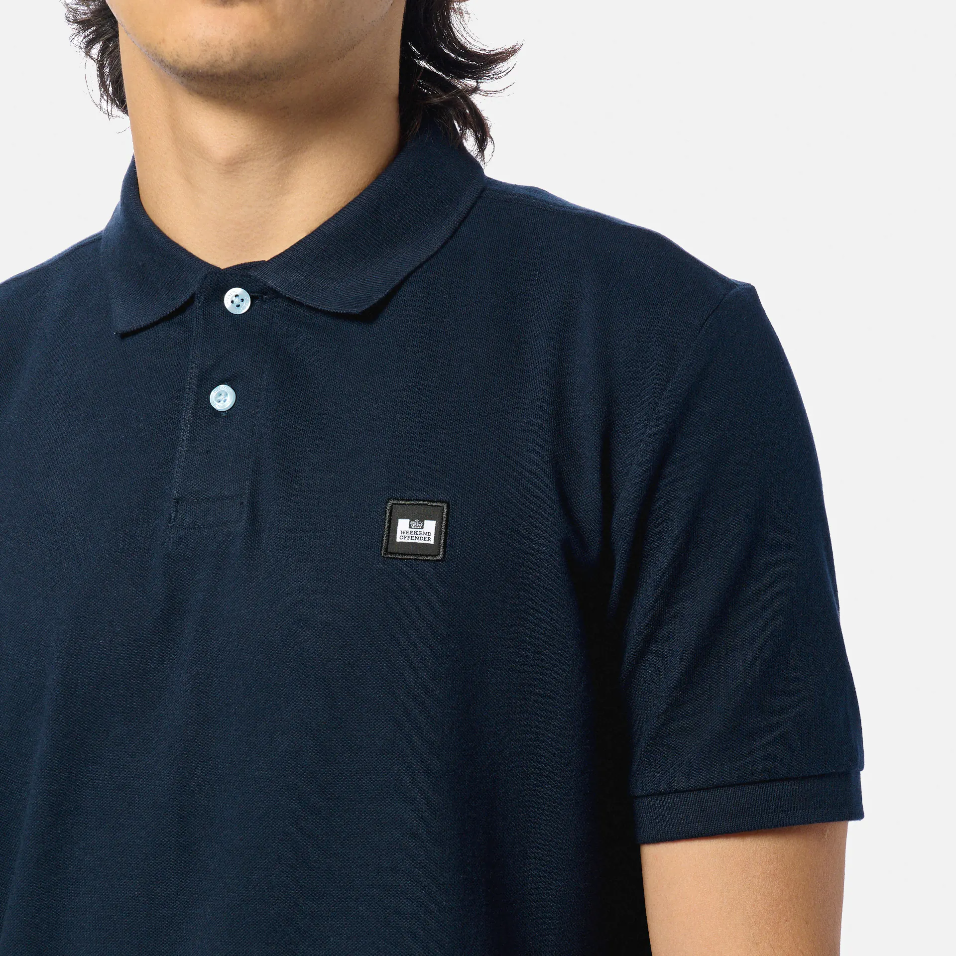 Weekend Offender Caneiros Badge Polo Shirt Navy