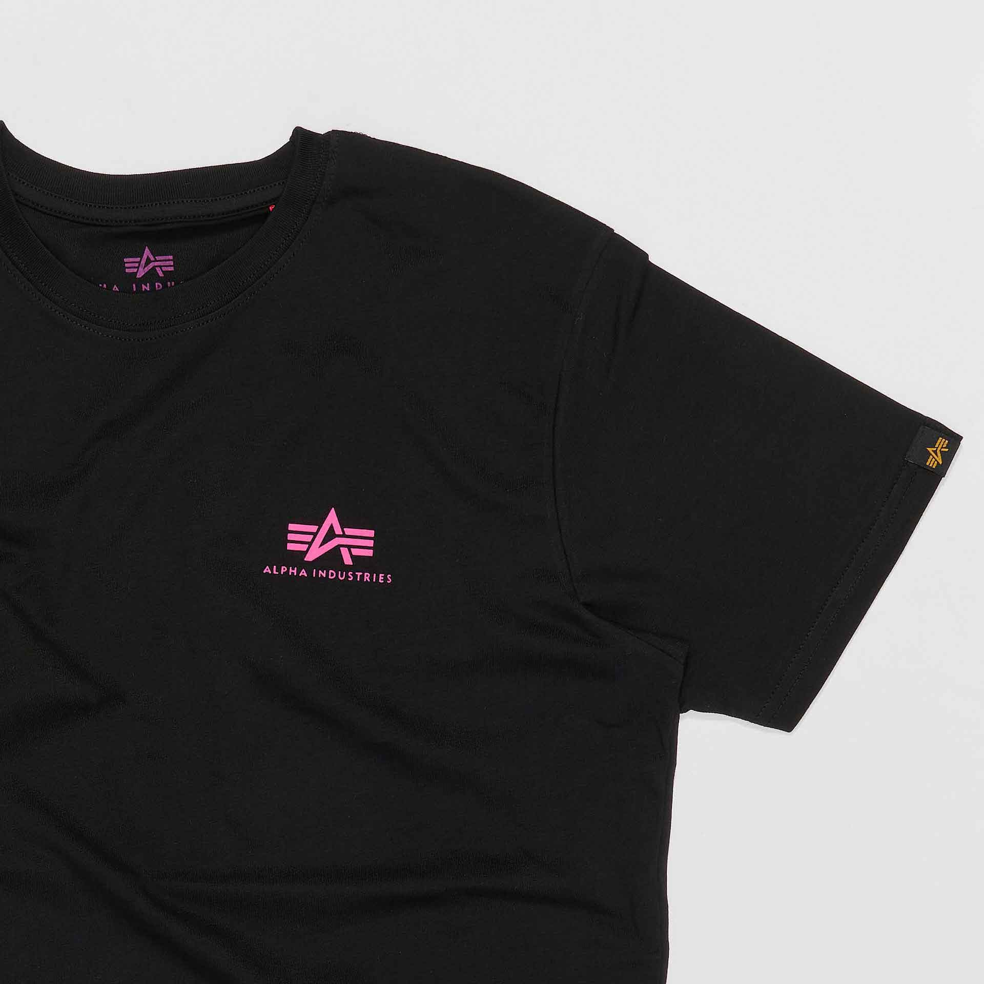 Alpha Industries Basic T-Shirt Small Logo Black/Magenta