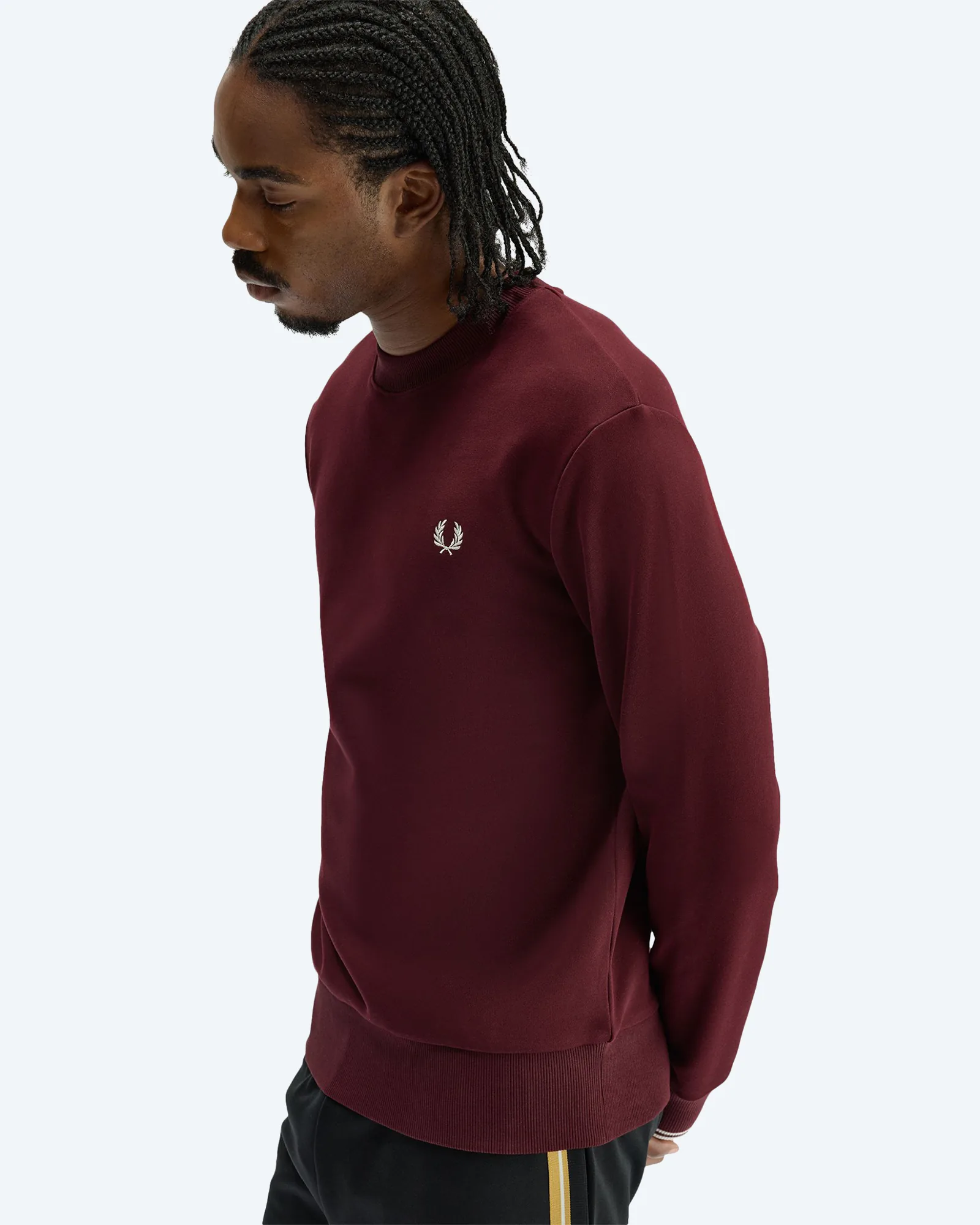 Crew Neck Sweatshirt Oxblood/Ecru