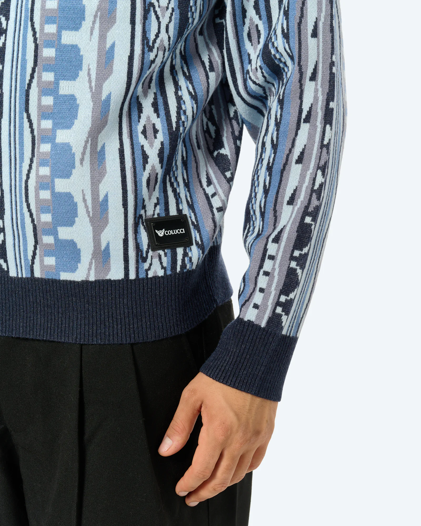 Colucci Flatknit AOP Sweatshirt Light Blue