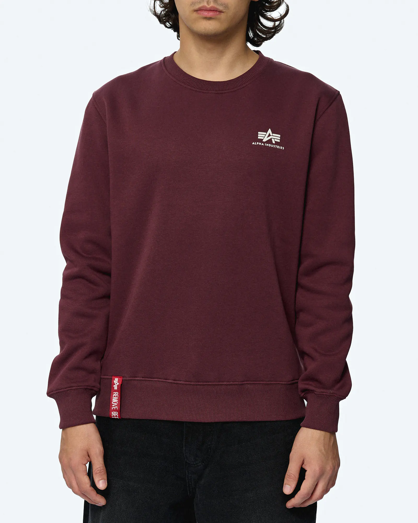 Alpha Industries Basic Sweater Small Logo Deep Maroon Alpha Industries Basic Sweater Small Logo Deep Maroon