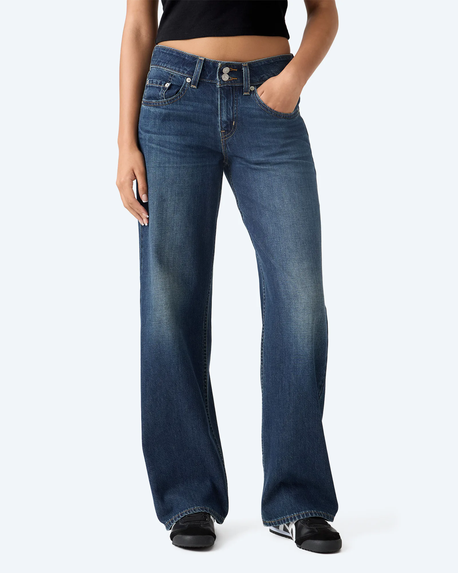 Superlow Loose Dark Indigo Worn in Jeans Grounded Optimism