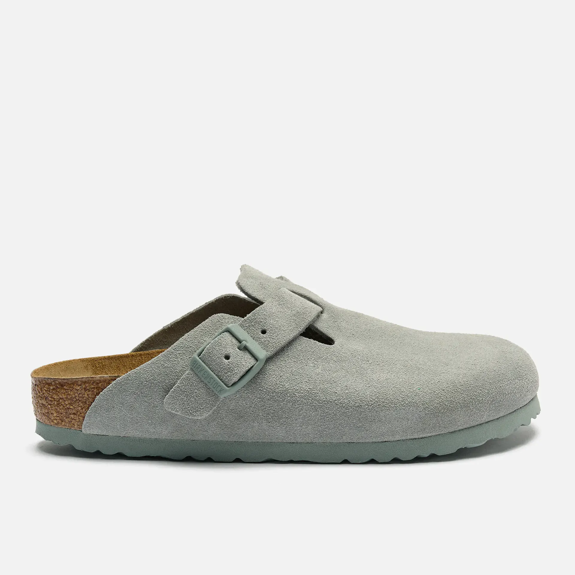 Birkenstock Boston Suede Leather Regular Sandals Pure Sage