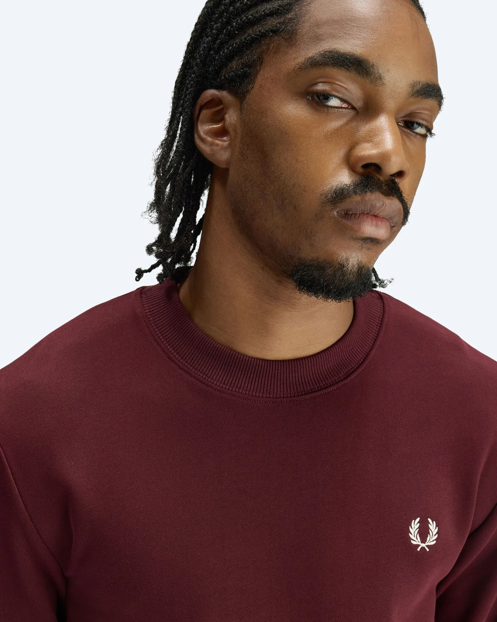 Crew Neck Sweatshirt Oxblood/Ecru