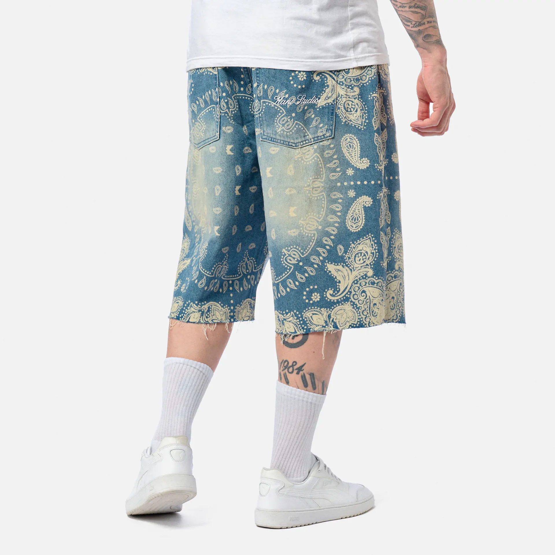 Karl Kani Paisley Jorts Blue