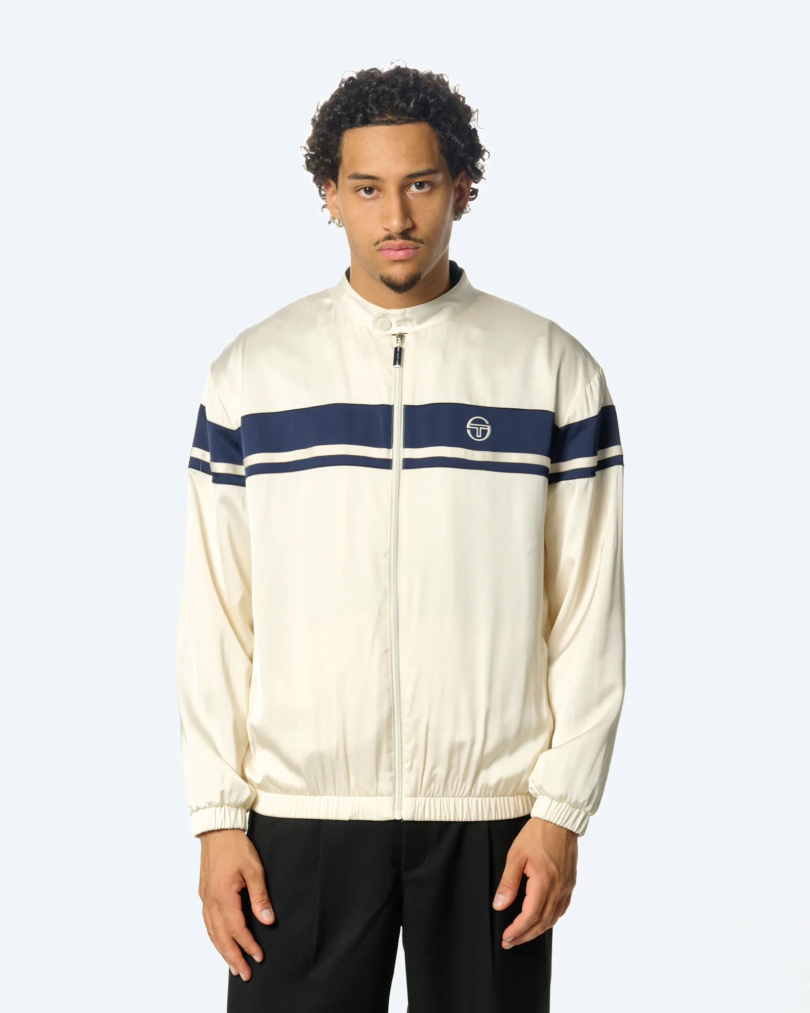 Young Line Rayon Track Jacket Gardenia/Navy