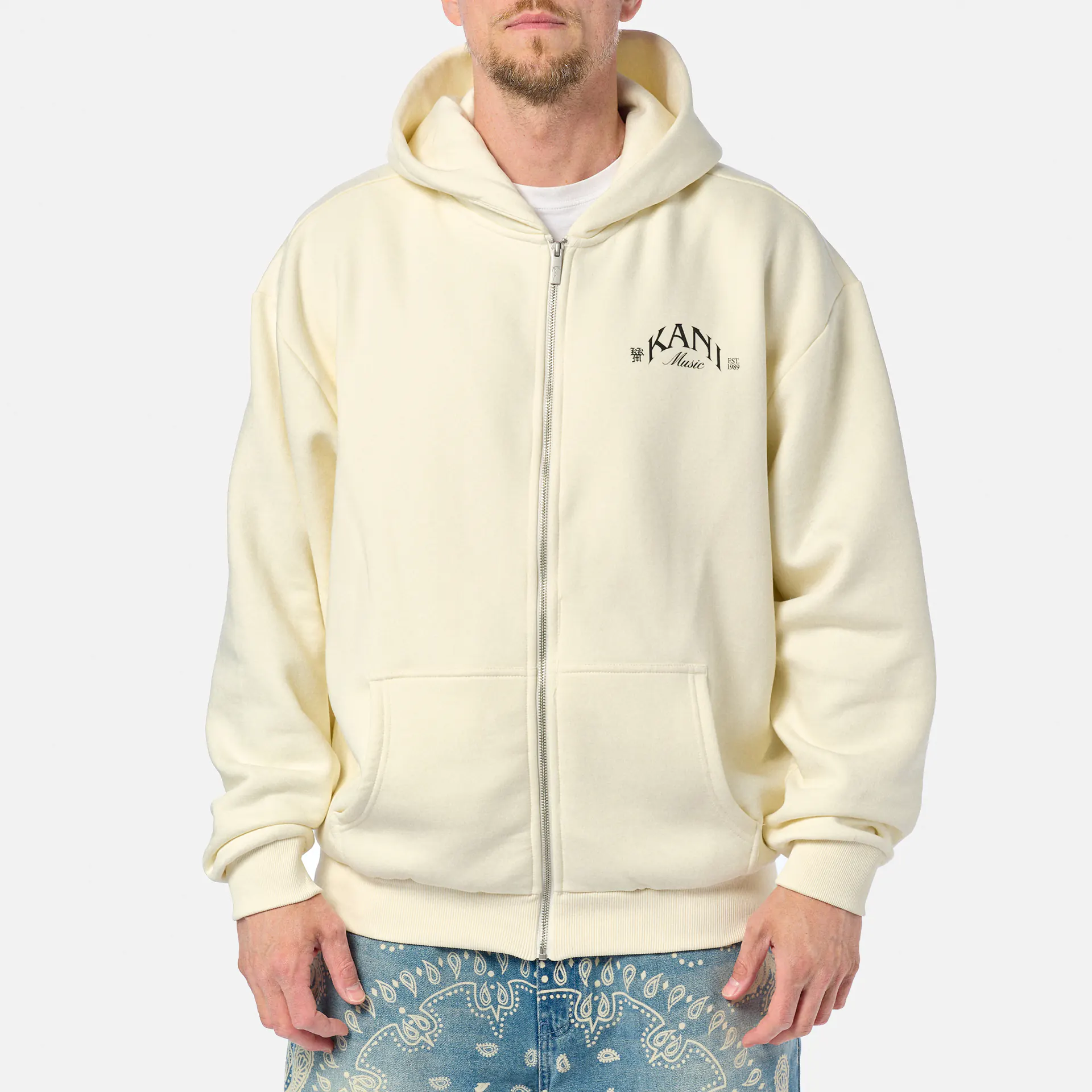 Karl Kani Kani Palm Zip Hoodie White