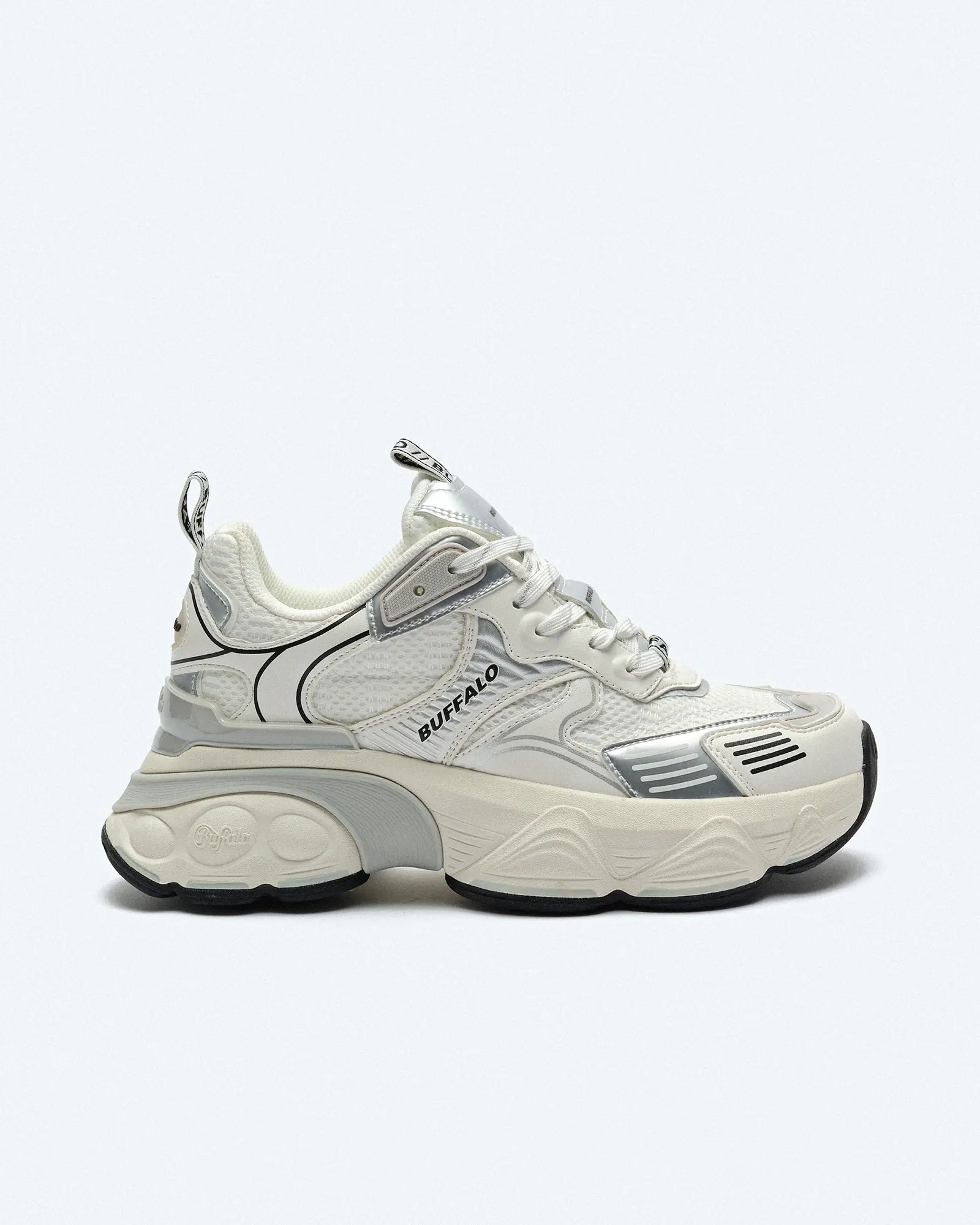 Buffalo Truck Vegan Nappa/Mesh Sneaker White/Silver
