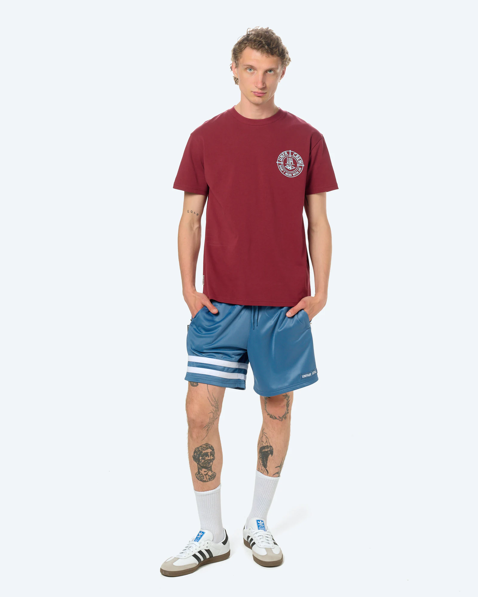 DMWU BP T-Shirt Burgundy/Skyblue