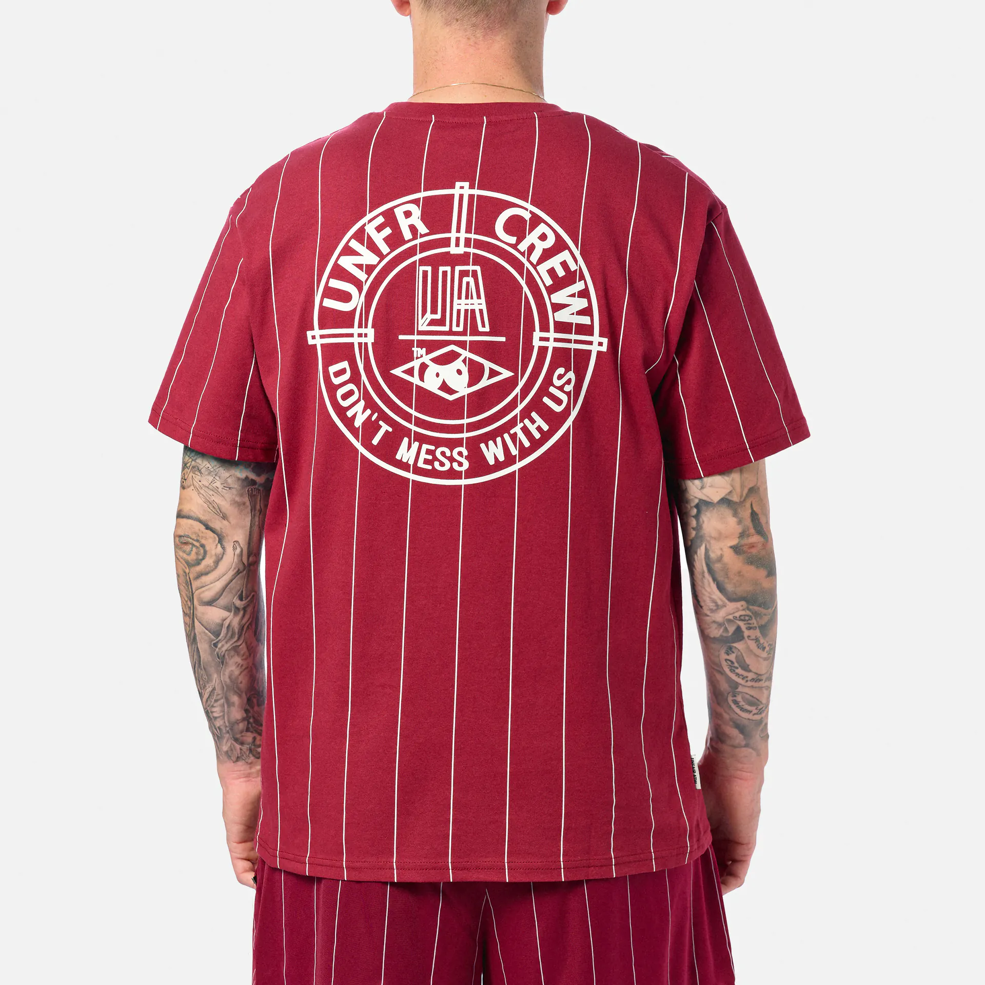 Unfair Athletics DMWU BP T-Shirt Pinstripes Burgundy