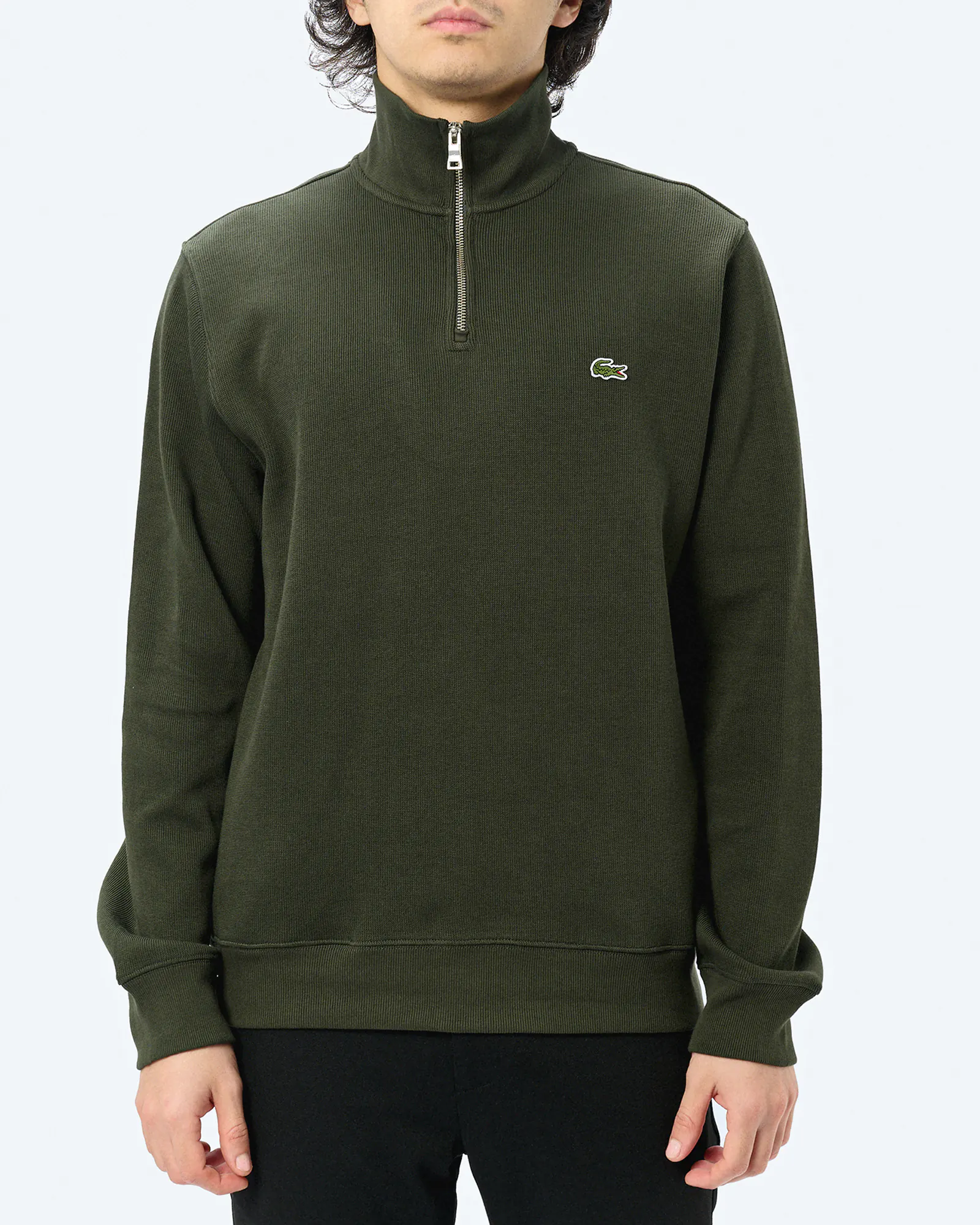 Lacoste Stand-Up Collar Cotton Half-Zip Sweatshirt Sapwood Lacoste Stand-Up Collar Cotton Half-Zip Sweatshirt Sapwood