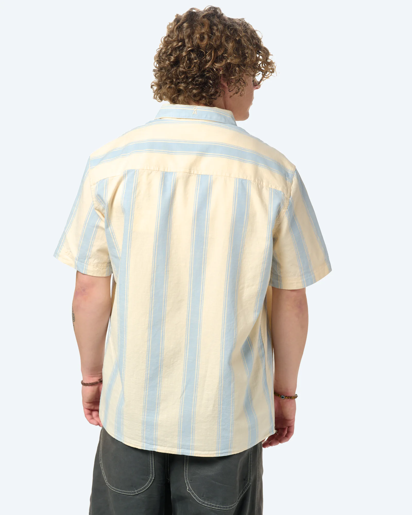 ARMEDANGELS Striped Shortsleeve Shirt Wedgwood