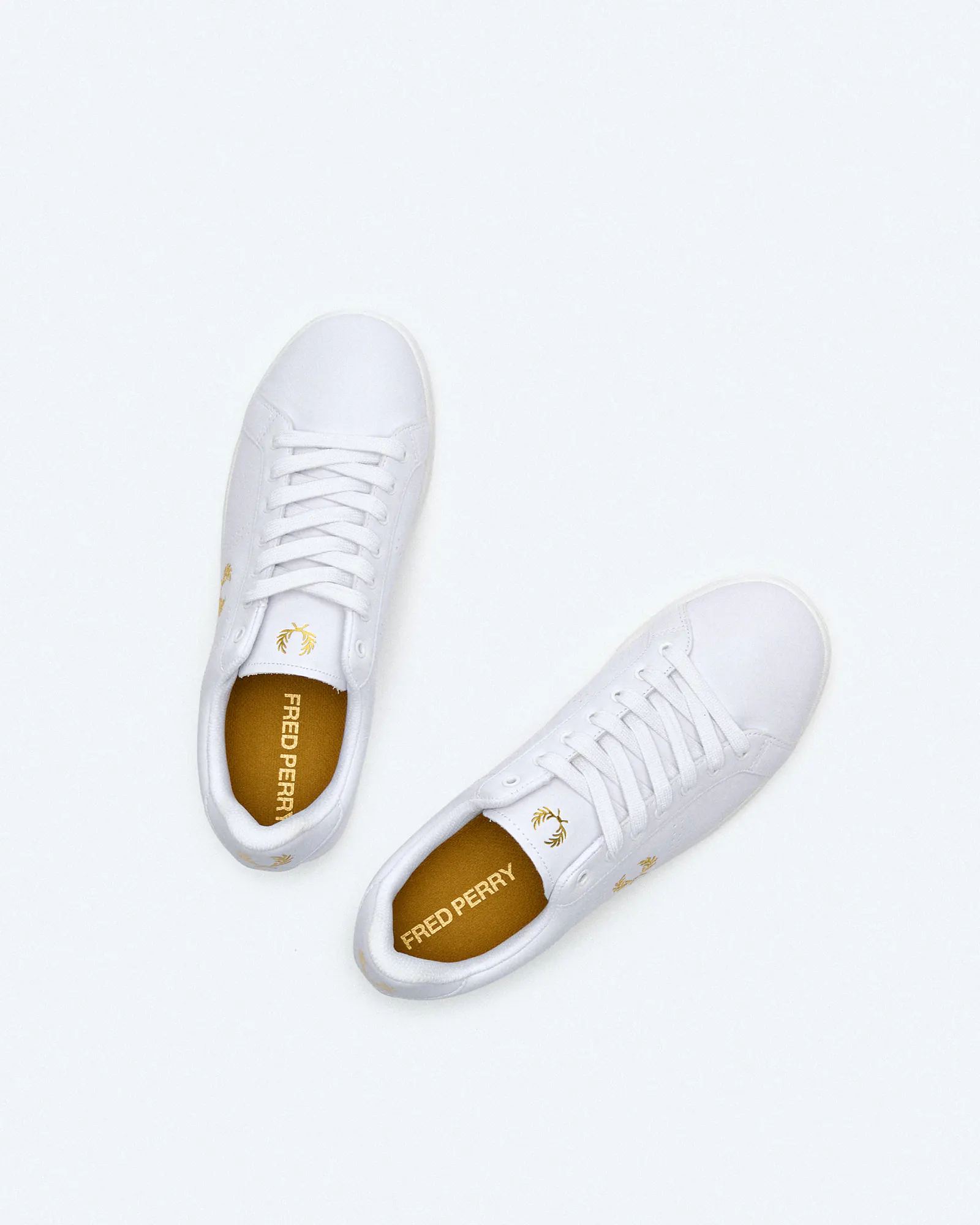 Fred Perry B721 Leather Sneakers White/Metallic Gold