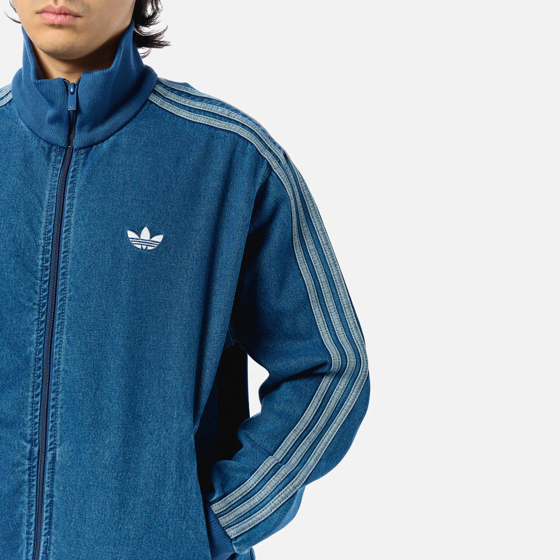 adidas Denim Football Track Jacket Blue
