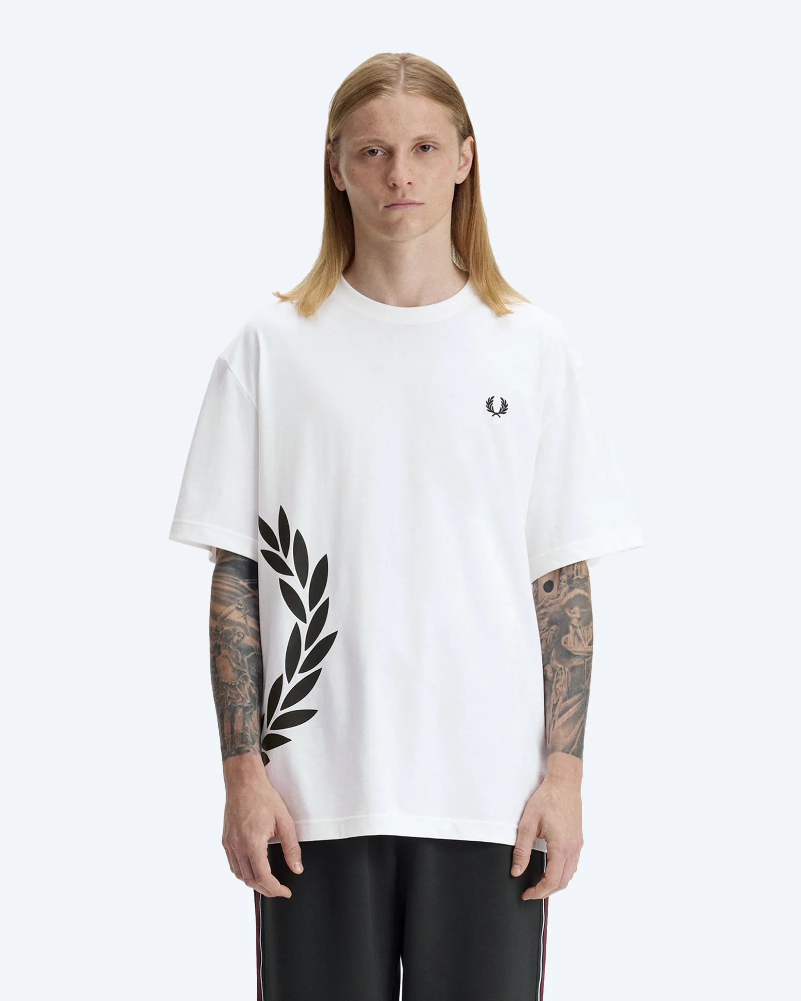 Fred Perry Textured Laurel Wreath T-Shirt White