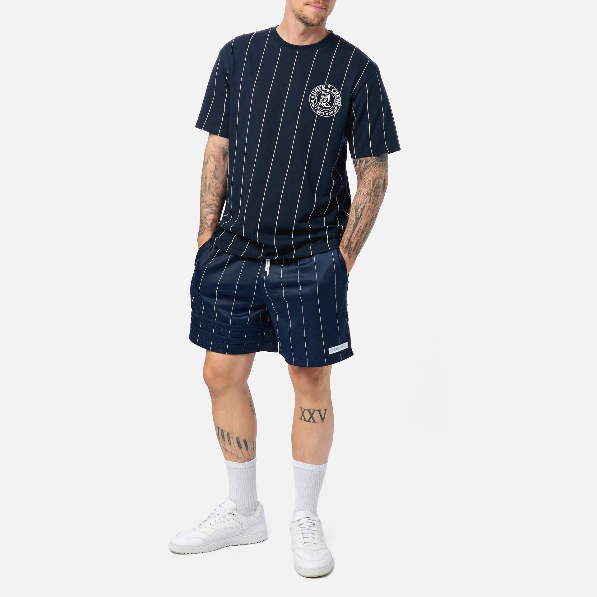 Unfair Athletics DMWU Athletics Shorts Pinstripes Navy