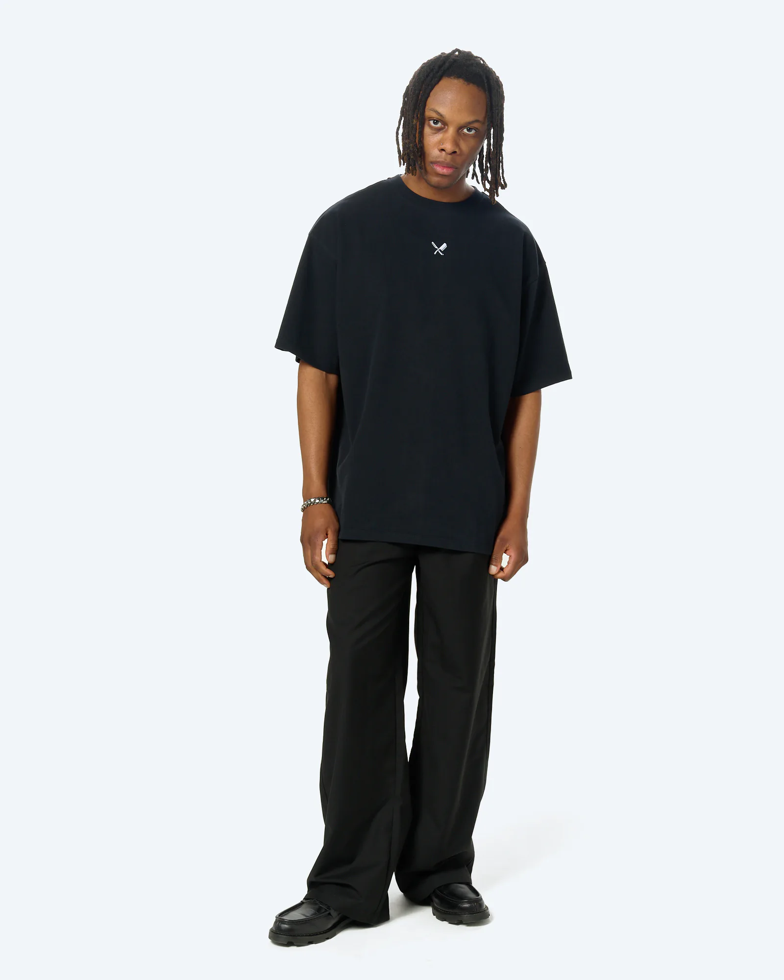 Distorted People Classic Peached Oversized T-Shirt Black