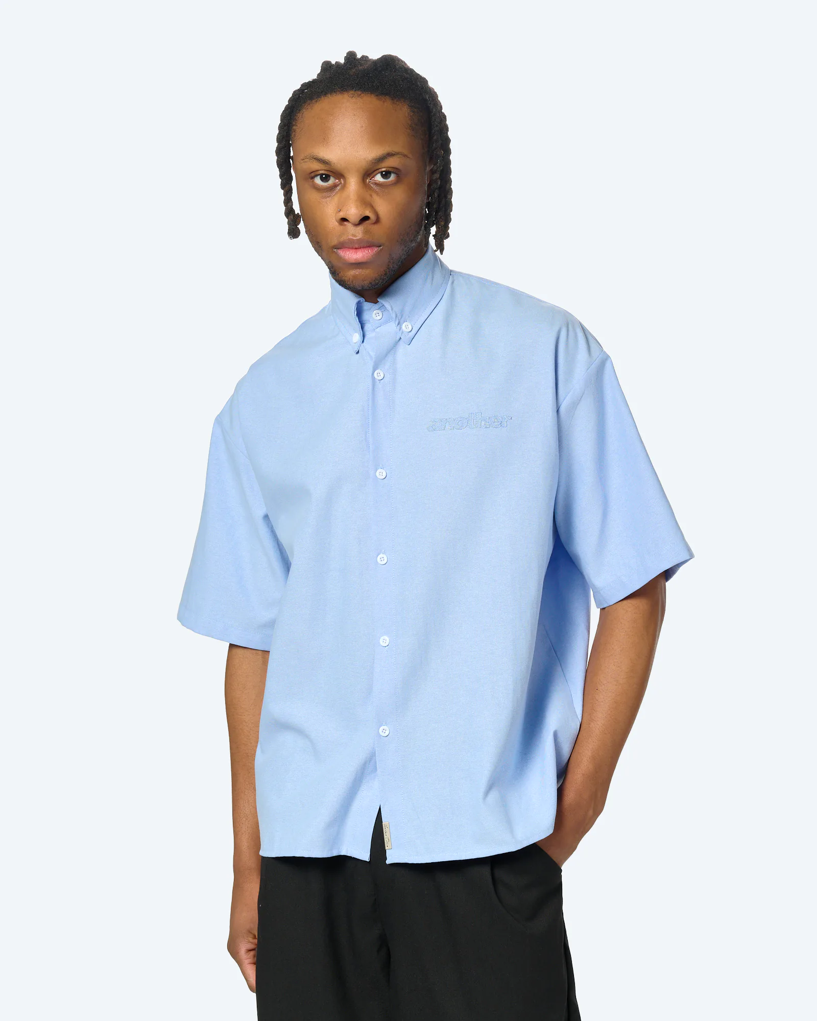 Another Cotton Everyday Short Sleeve Shirt Blue