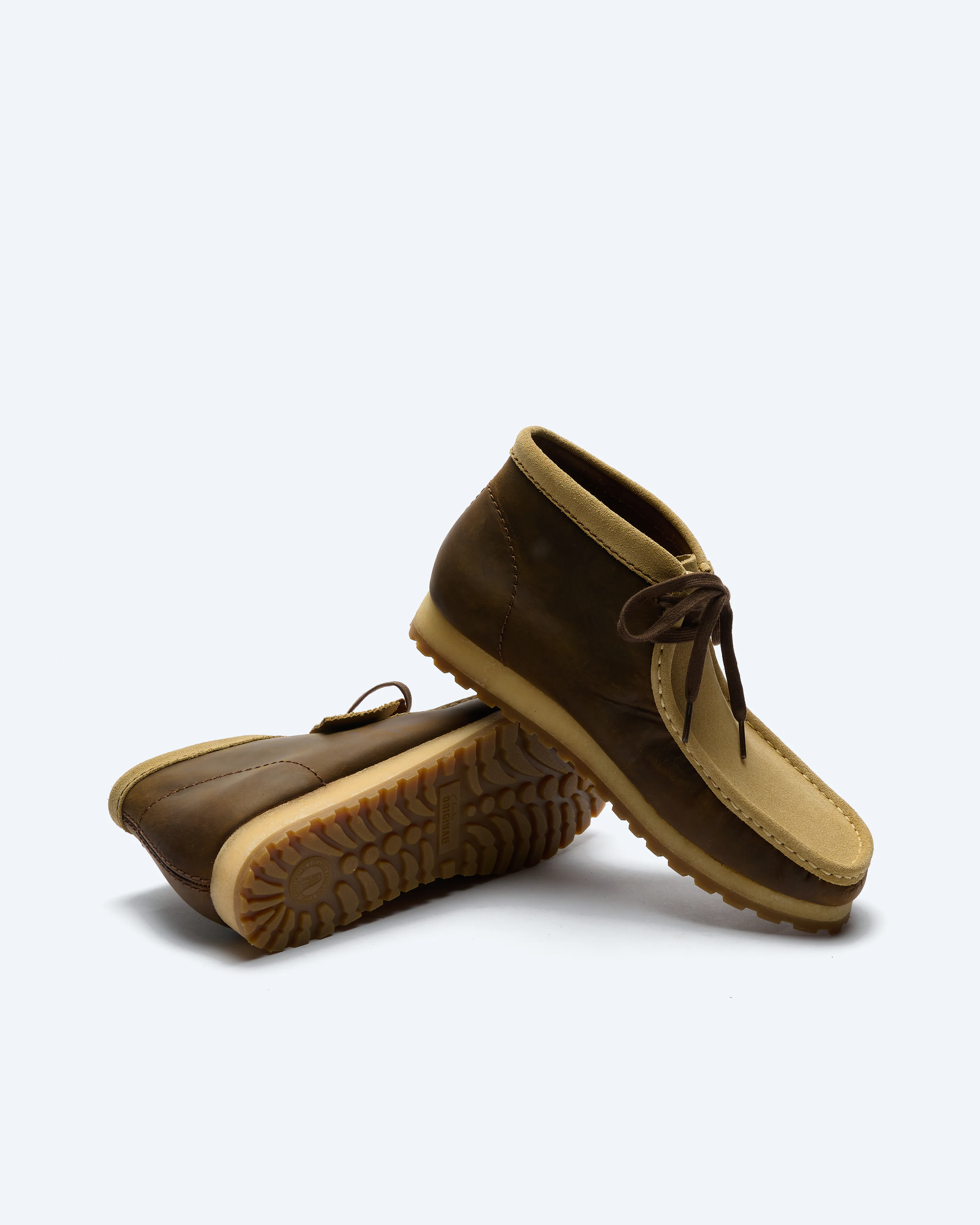 Clarks Men's Wallabee Suede Boots RB Beeswax Combi