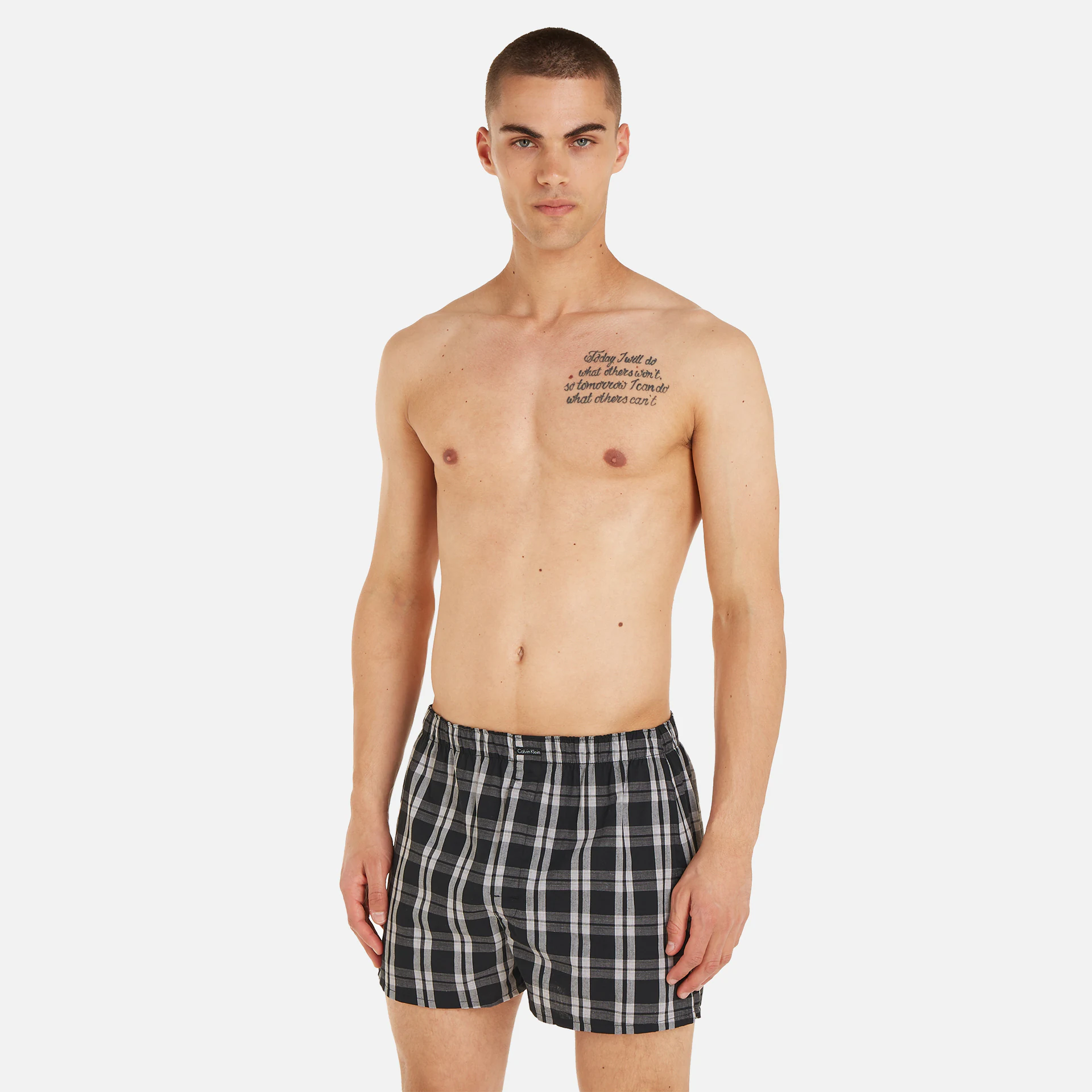 Calvin Klein 3Pack Boxer Woven Black/Morgan Plaid/Montague Stripe