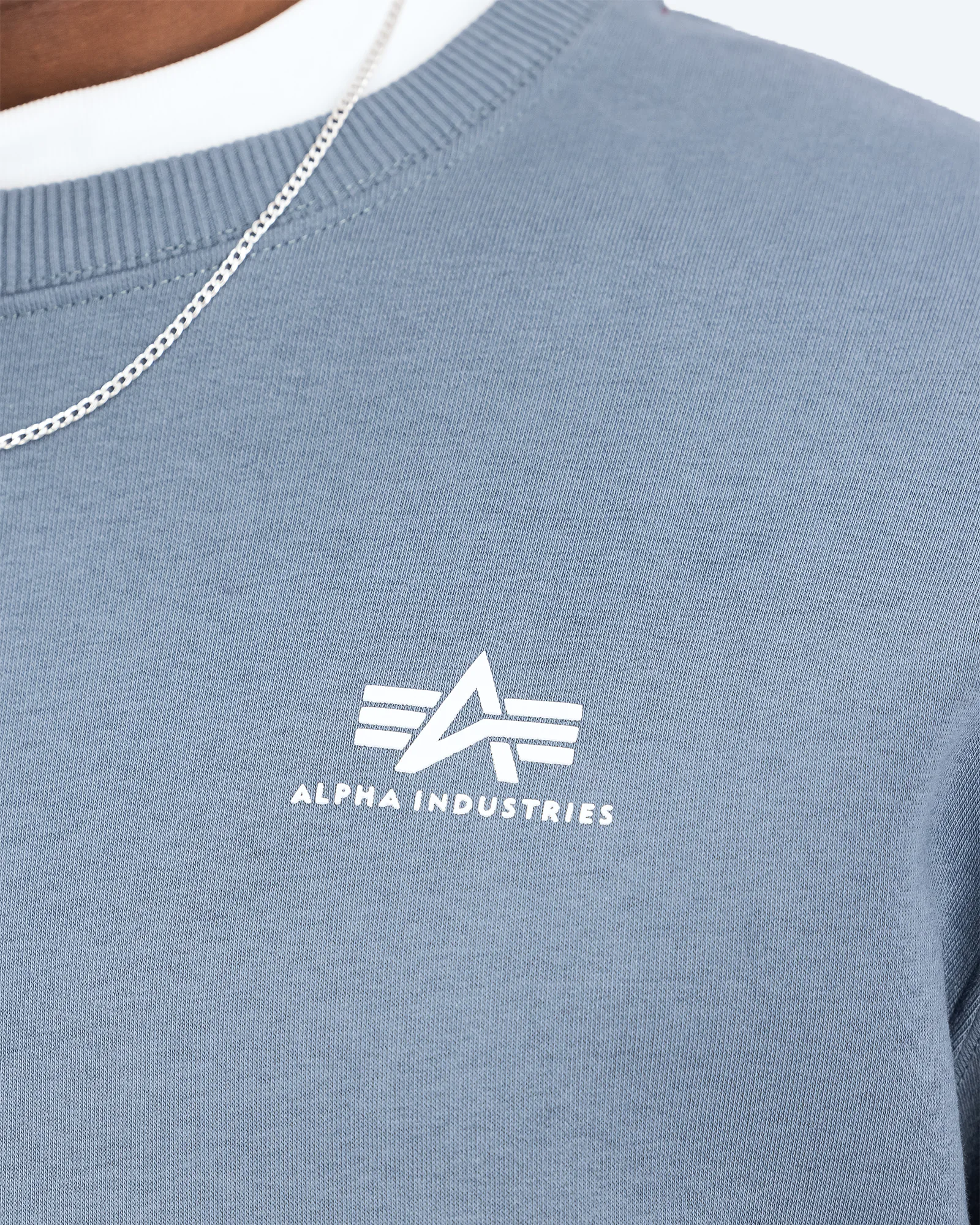 Basic Sweater Small Logo Denim Blue