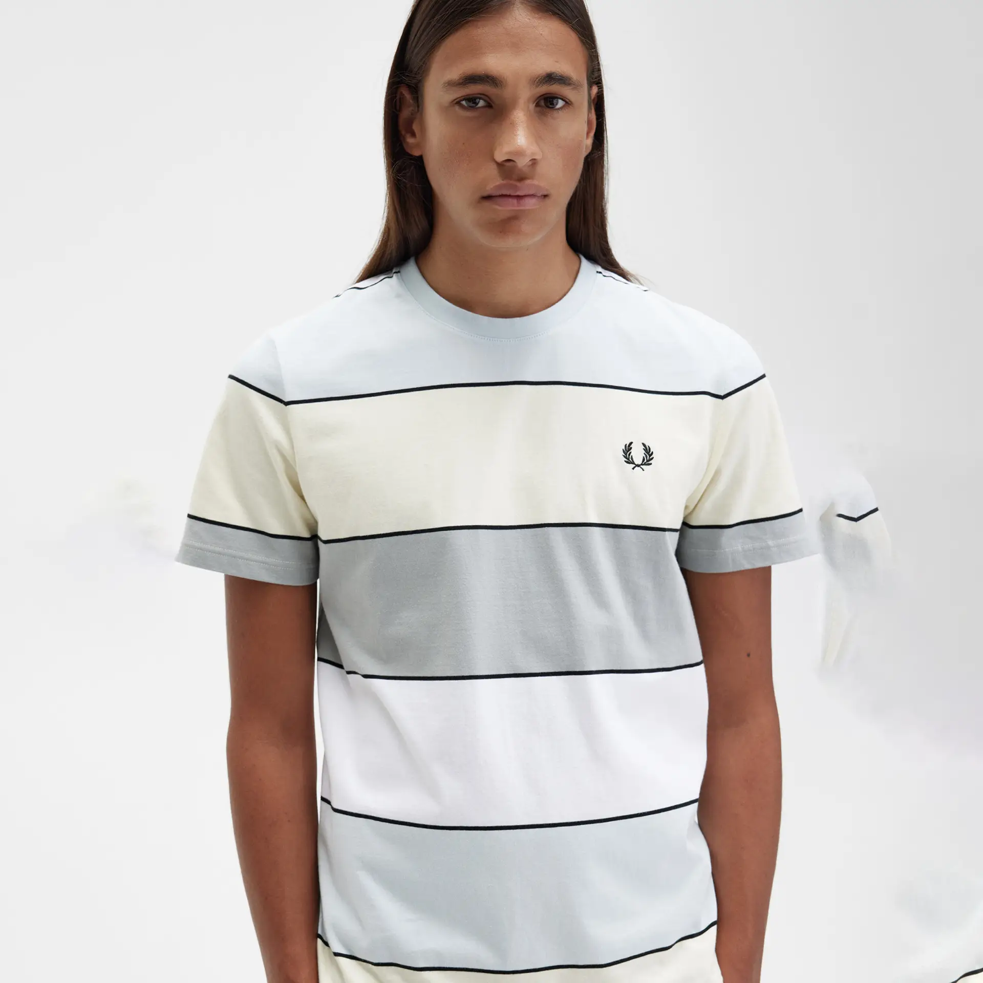 Fred Perry Bold Stripe T-Shirt Ice Cream