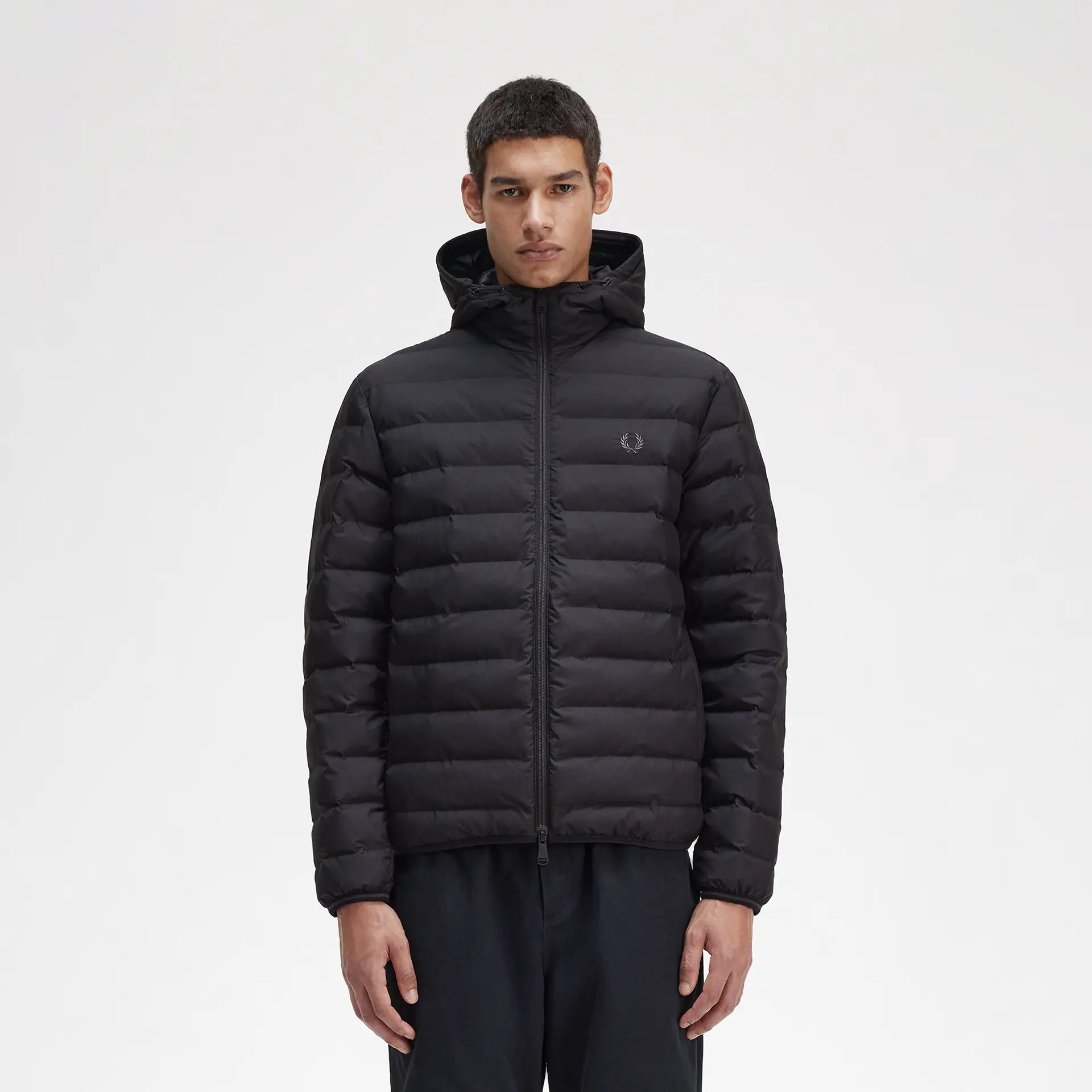 Fred Perry Hooded Insulated Jacket Black