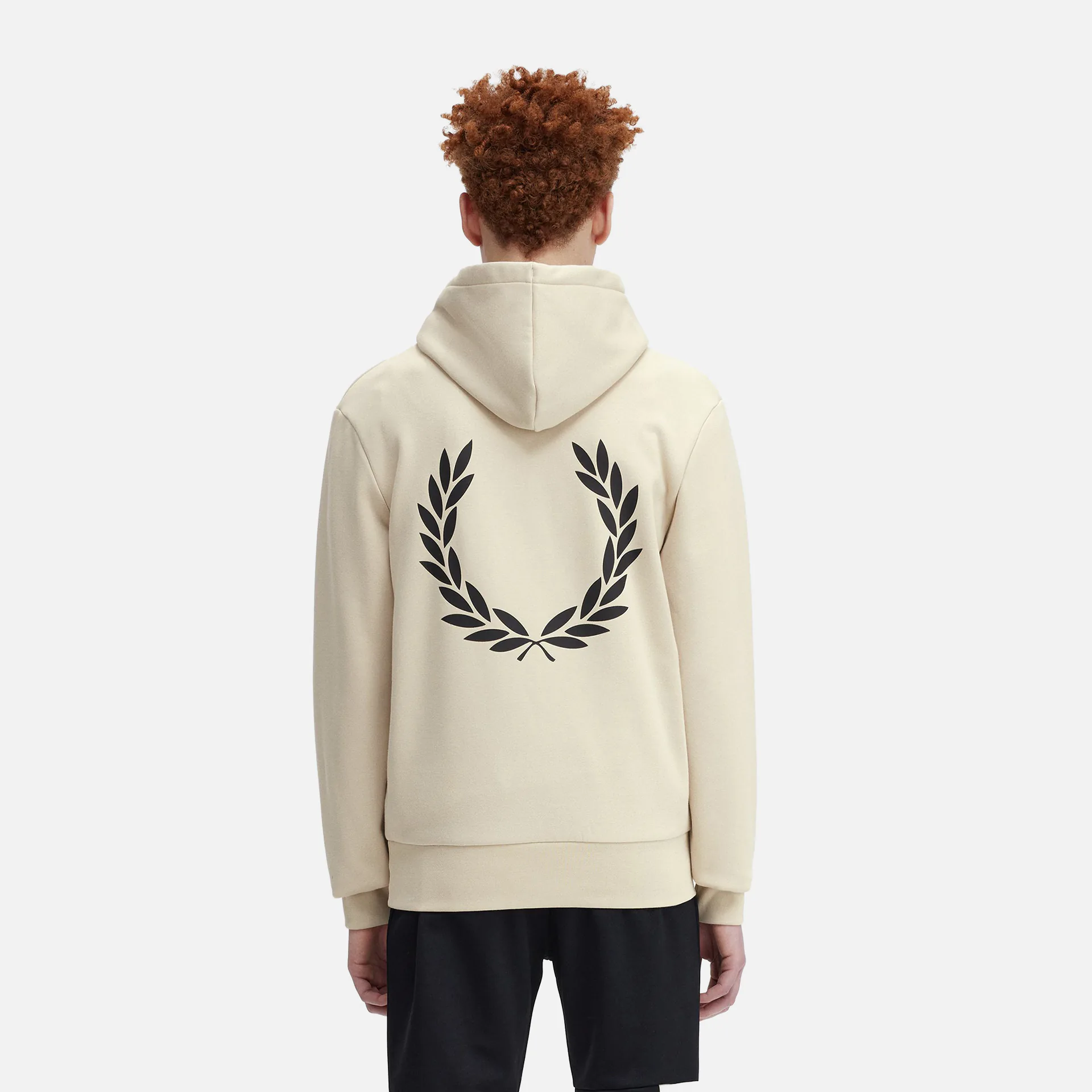Fred Perry Front Back Graphic Hoodie Oatmeal