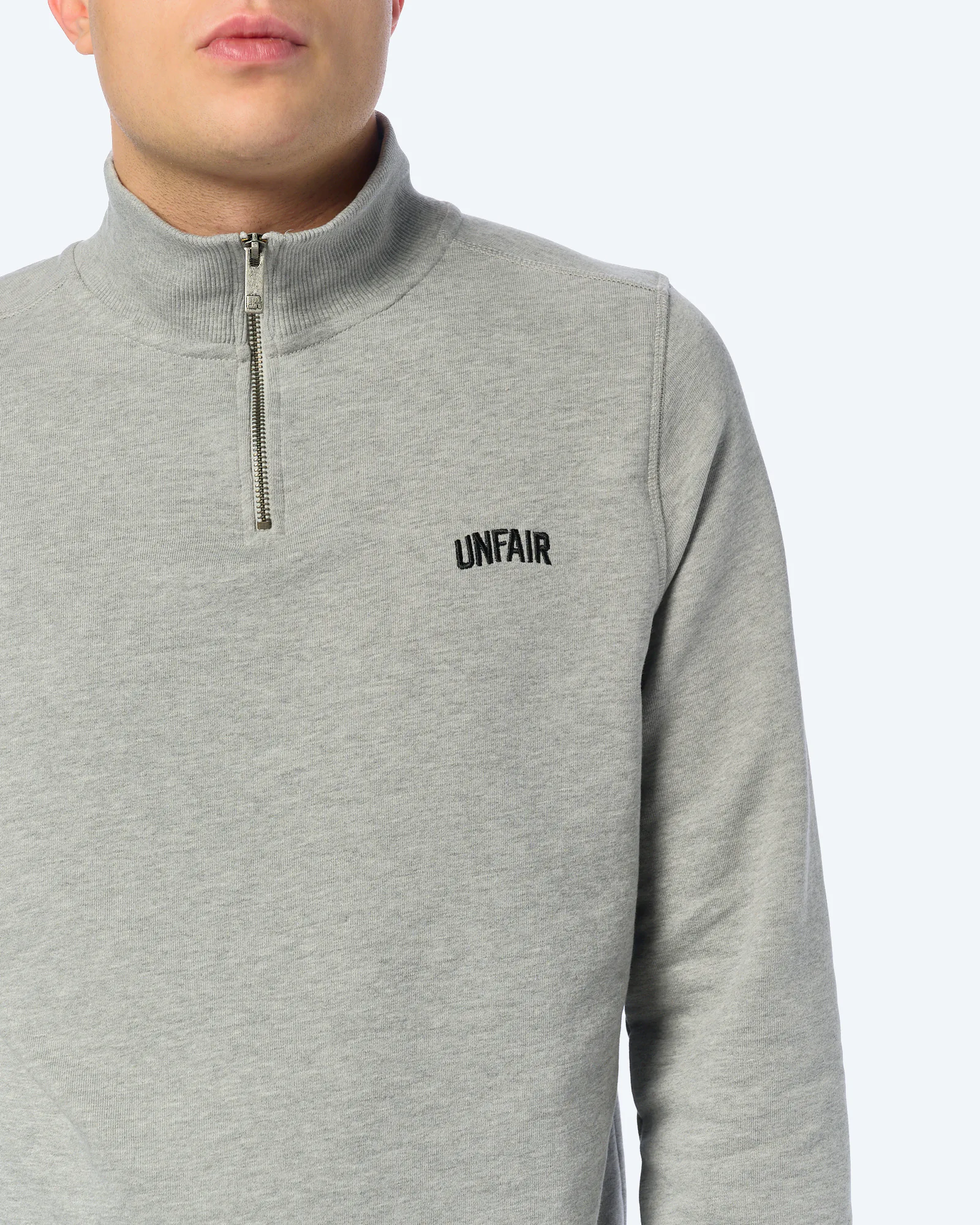 Unfair Athletics Curved Halfzip Sweatshirt Grey Melange