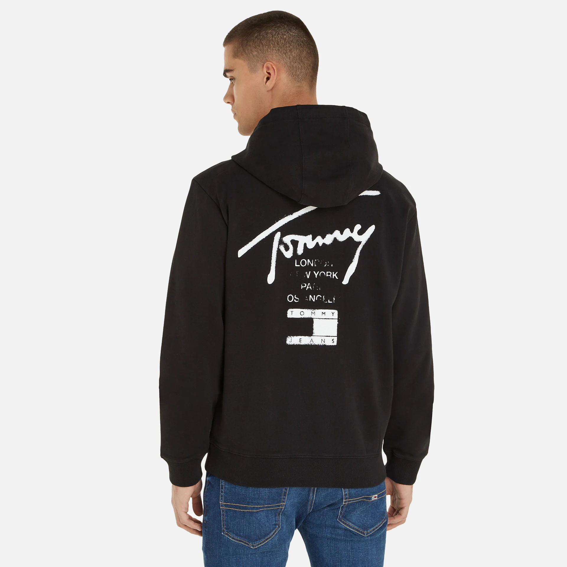 Tommy Jeans Tommy Spray Paint Zip-Hoodie Black