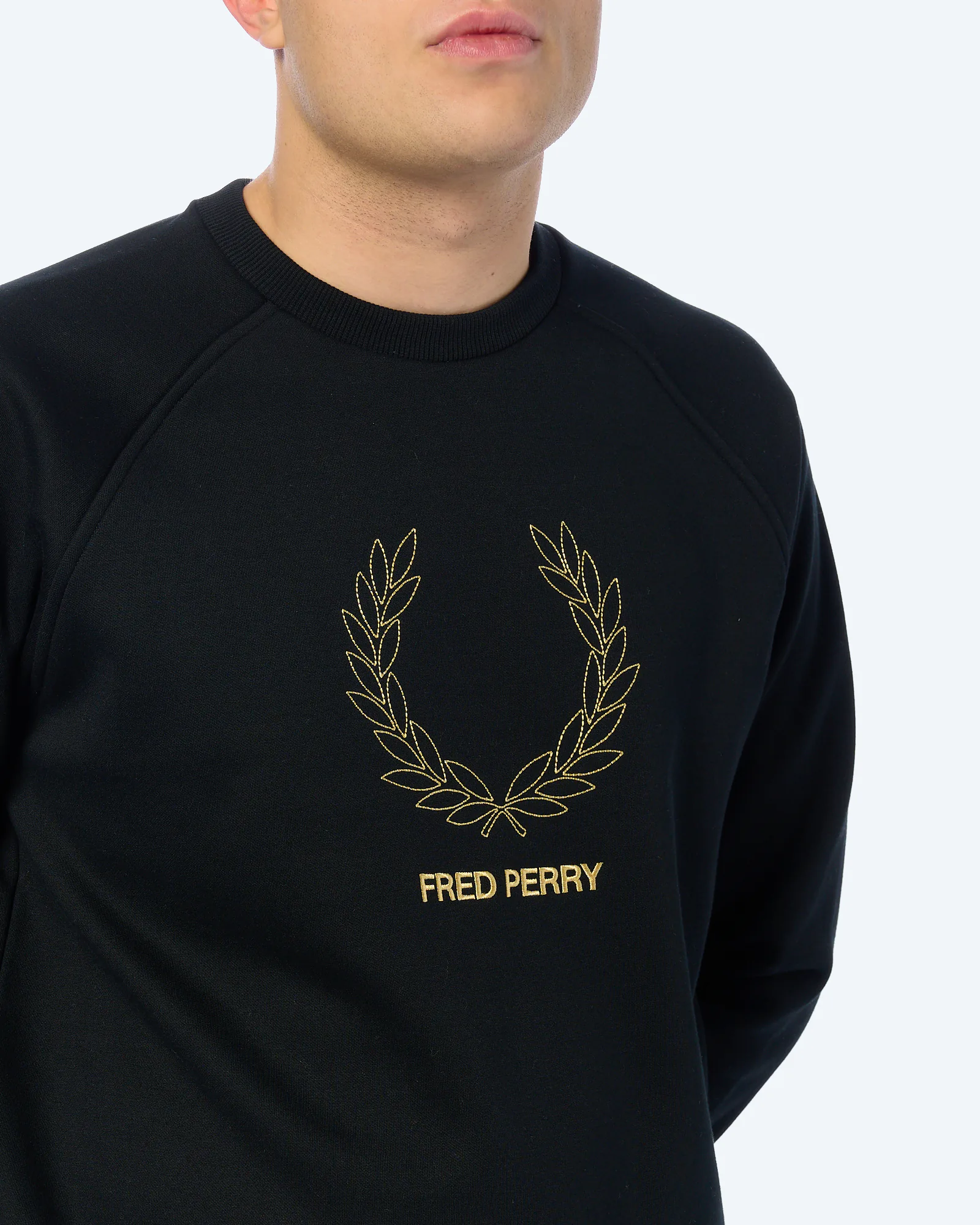 Fred Perry Outline Laurel Wreath Sweatshirt Black