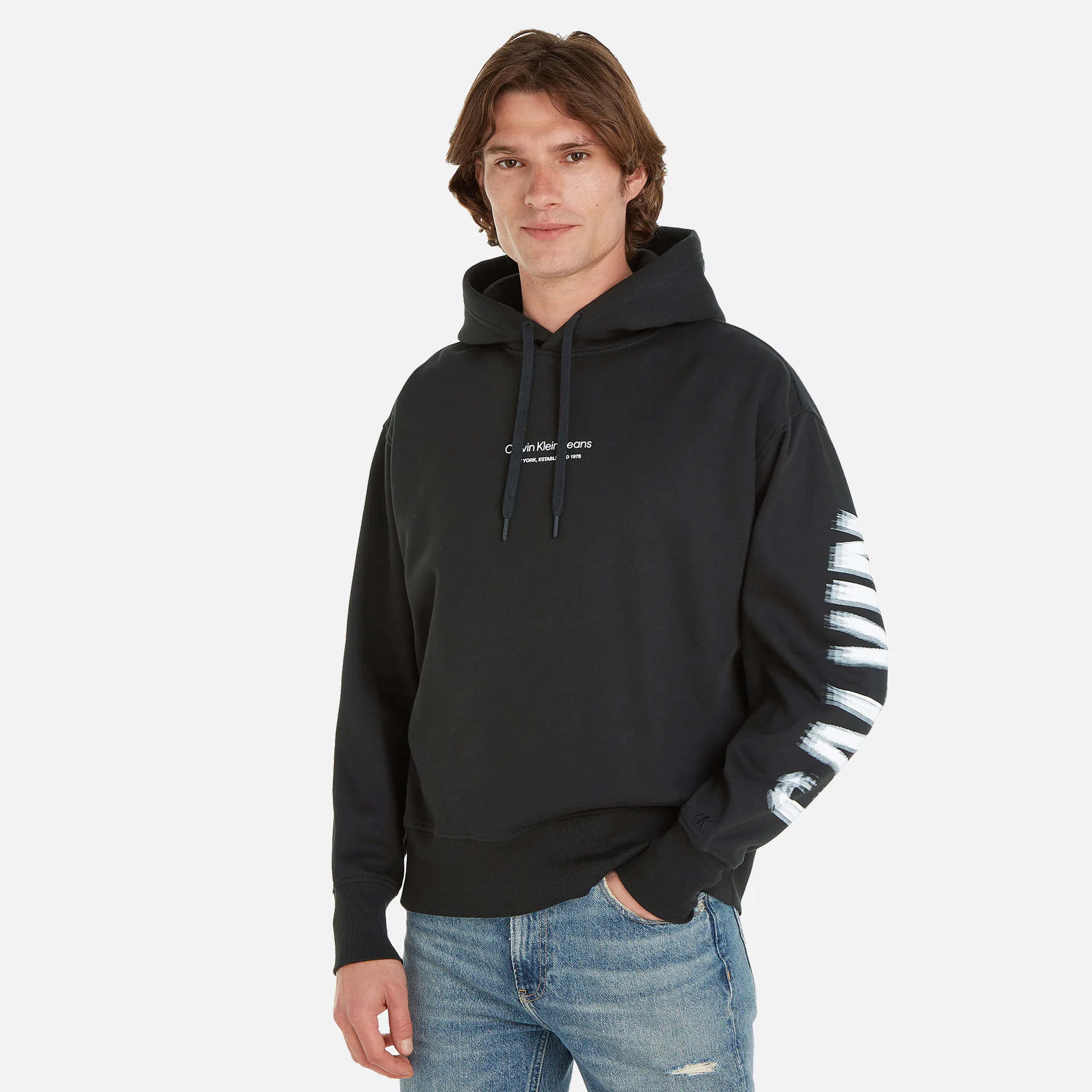 Calvin Klein Jeans Illusion Logo Hoodie CK Black