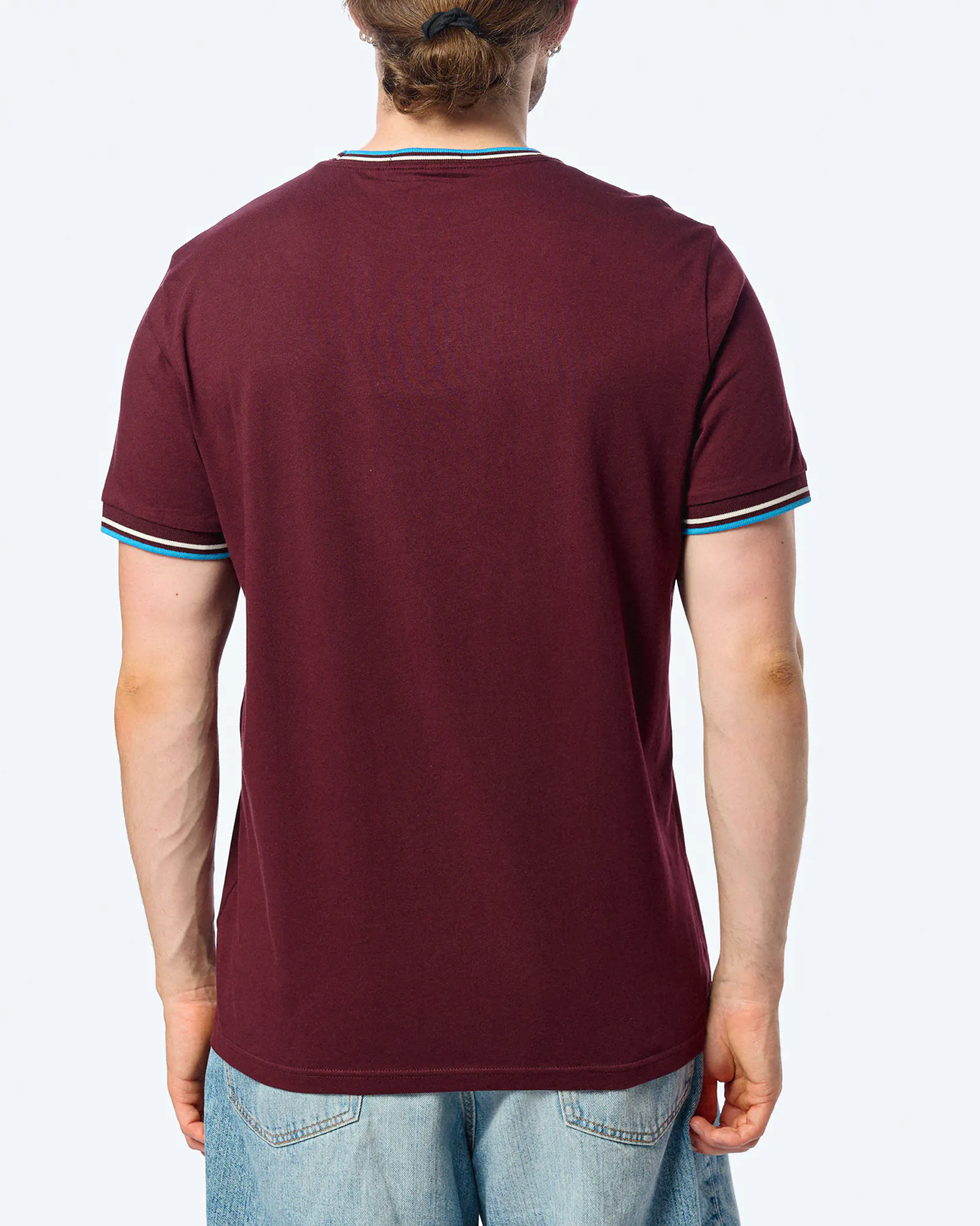 Fred Perry Twin Tipped T-Shirt Oxblood/Ecru/Court Blue