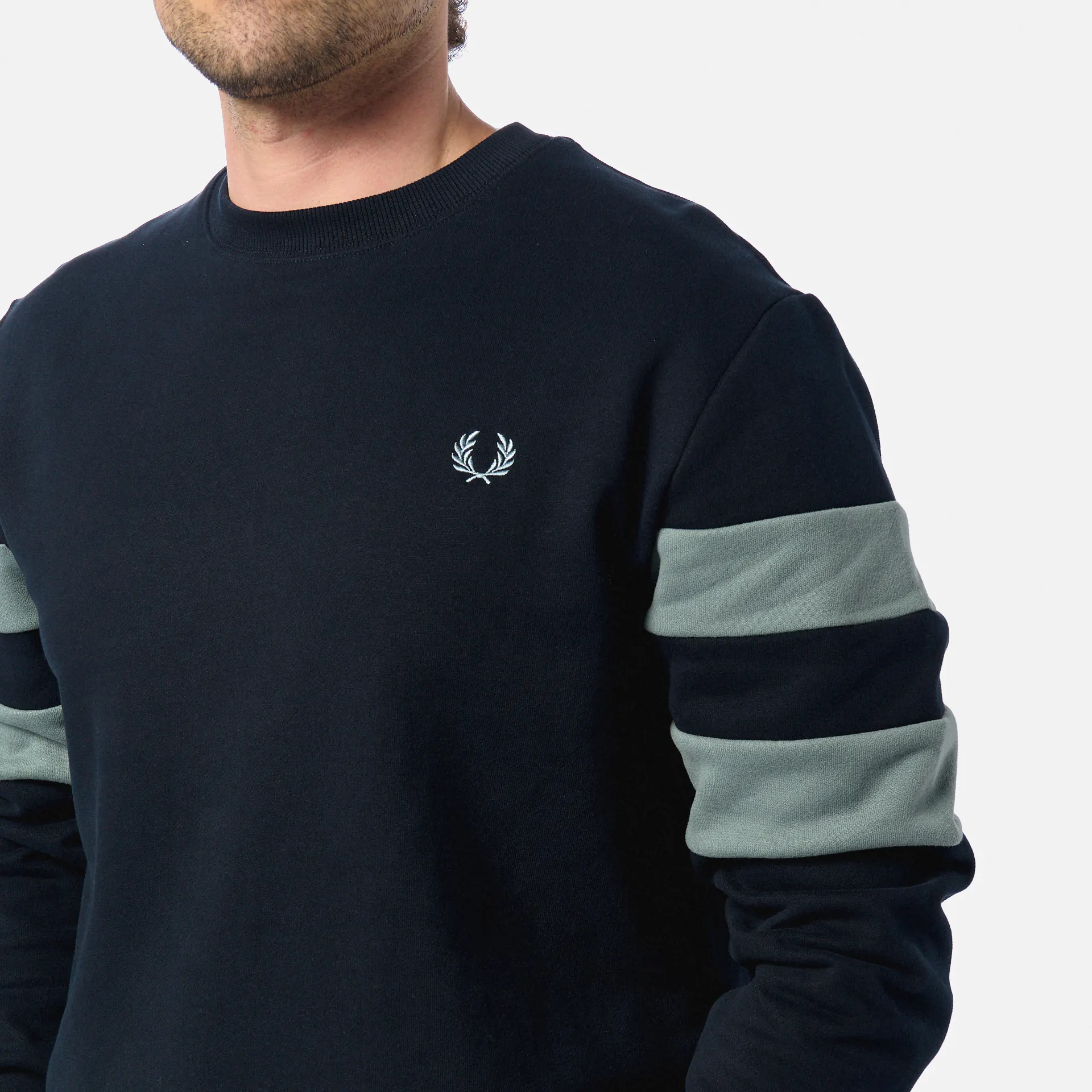 Fred Perry Peached Tipped Sleeve Sweatshirt Navy